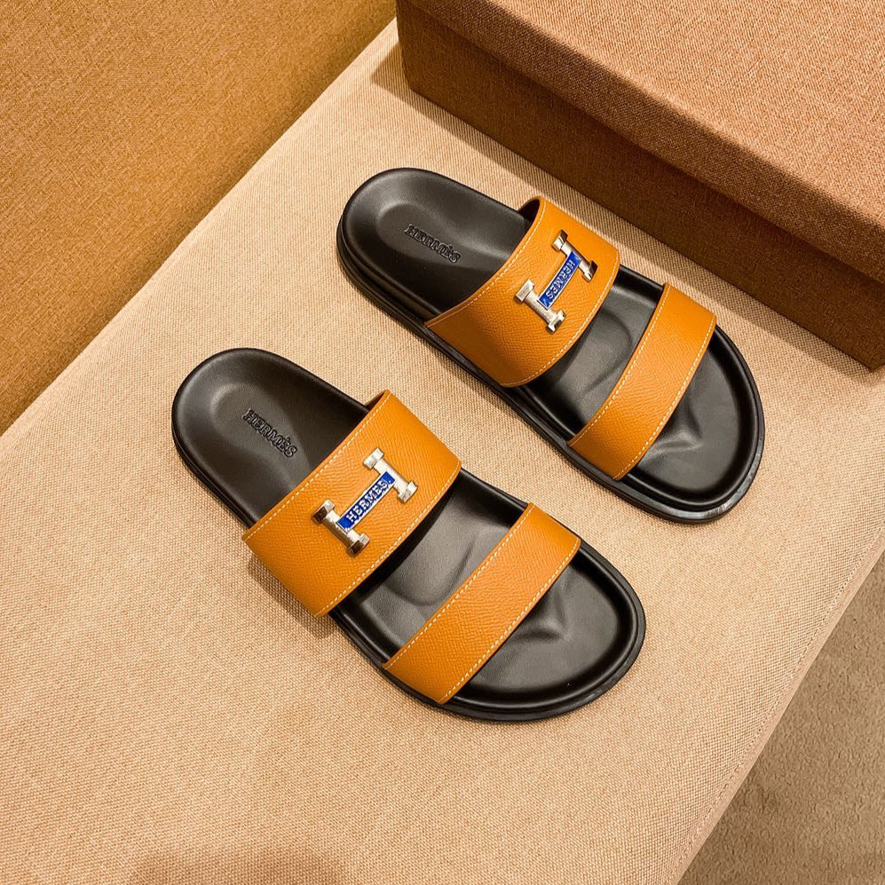 HM Men's Slide Orange Cowhide 602329