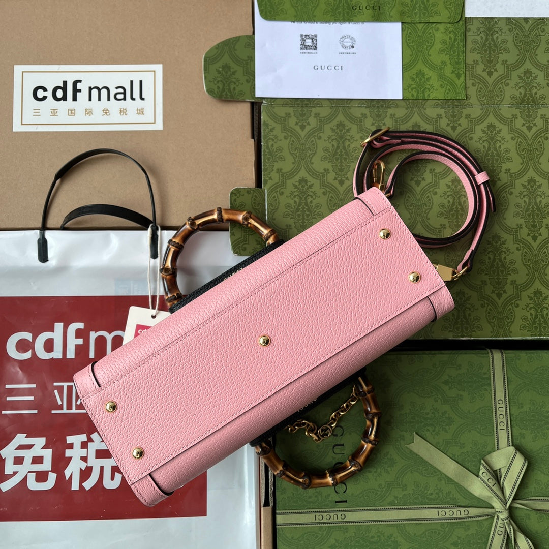 Gucci Diana Bamboo Bag Pink Calfskin 240100
