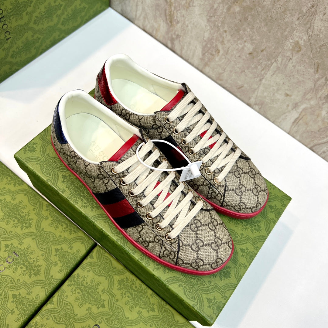 GG Men's ACE Sneaker Brown Red Canvas 525924