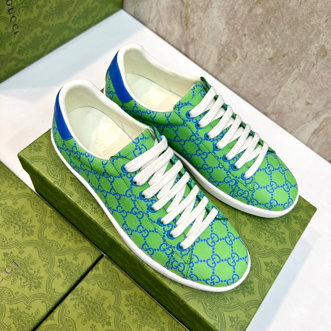 GG Men's Supreme Sneaker Green Canvas 525927