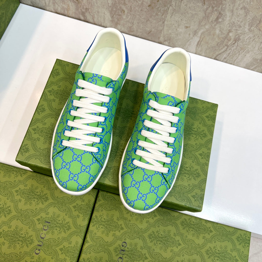 GG Men's Supreme Sneaker Green Canvas 525927