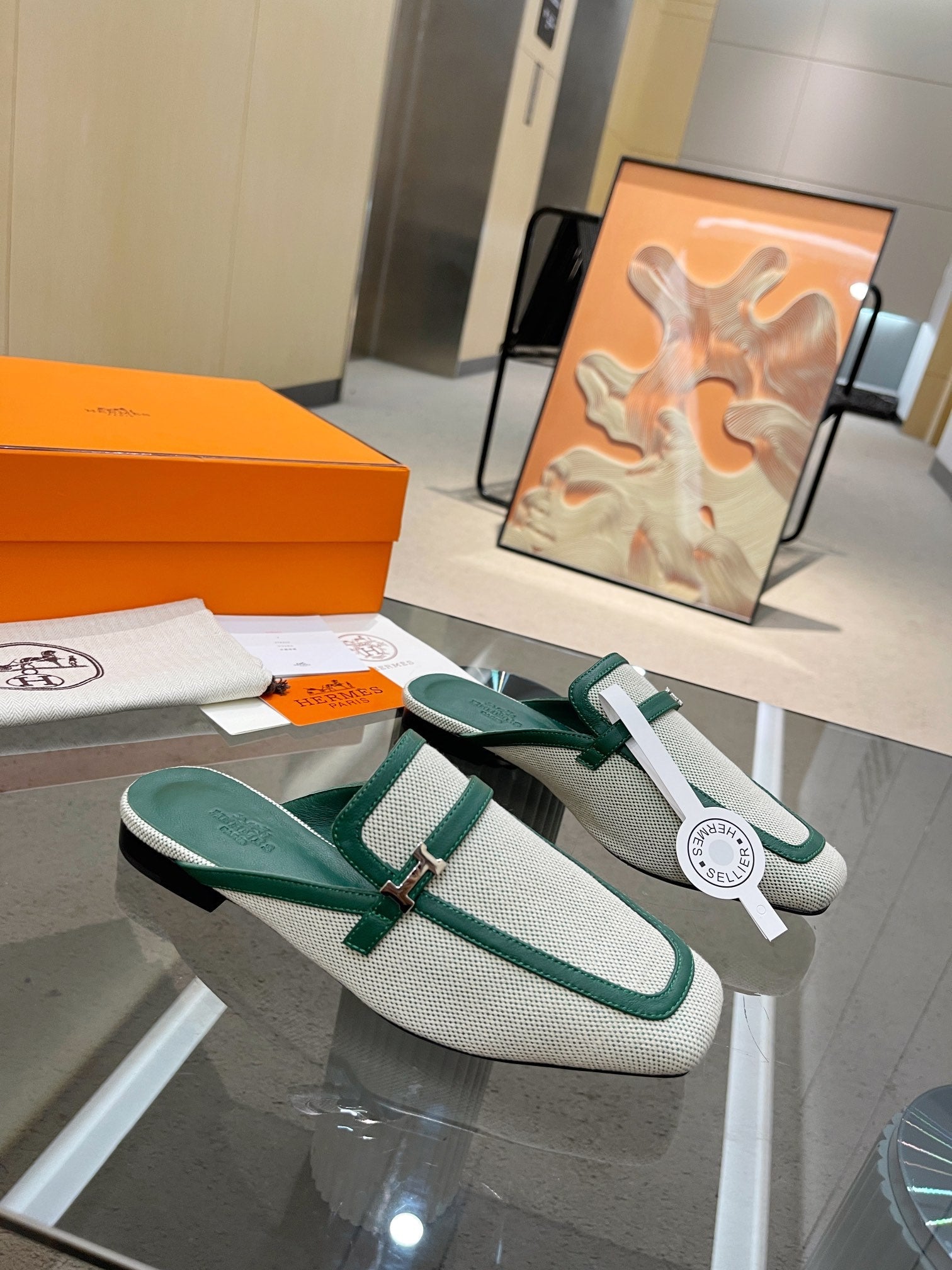 GROUPIE MULE OCEAN MIX SILVER LAMBSKIN