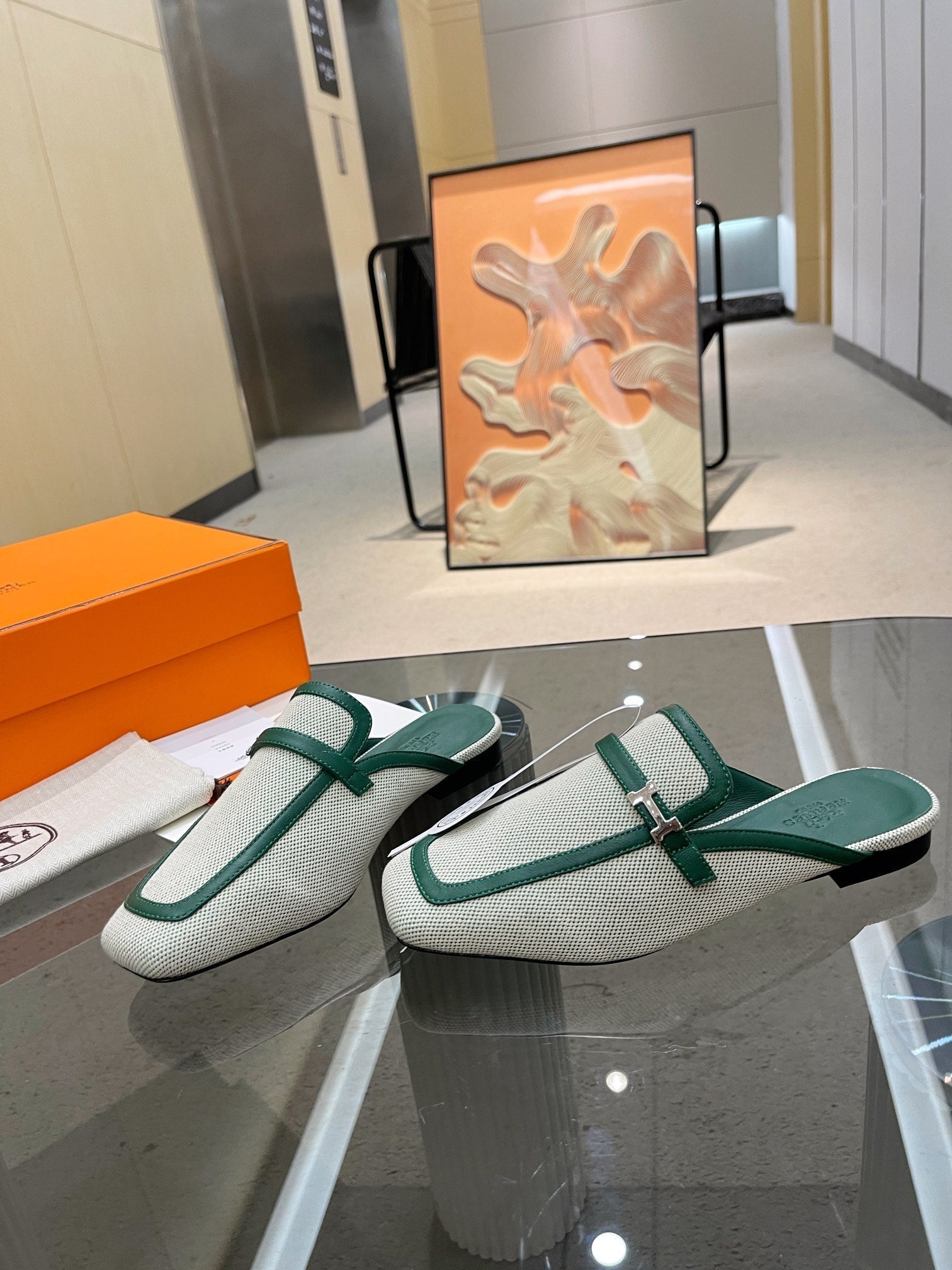 GROUPIE MULE OCEAN MIX SILVER LAMBSKIN