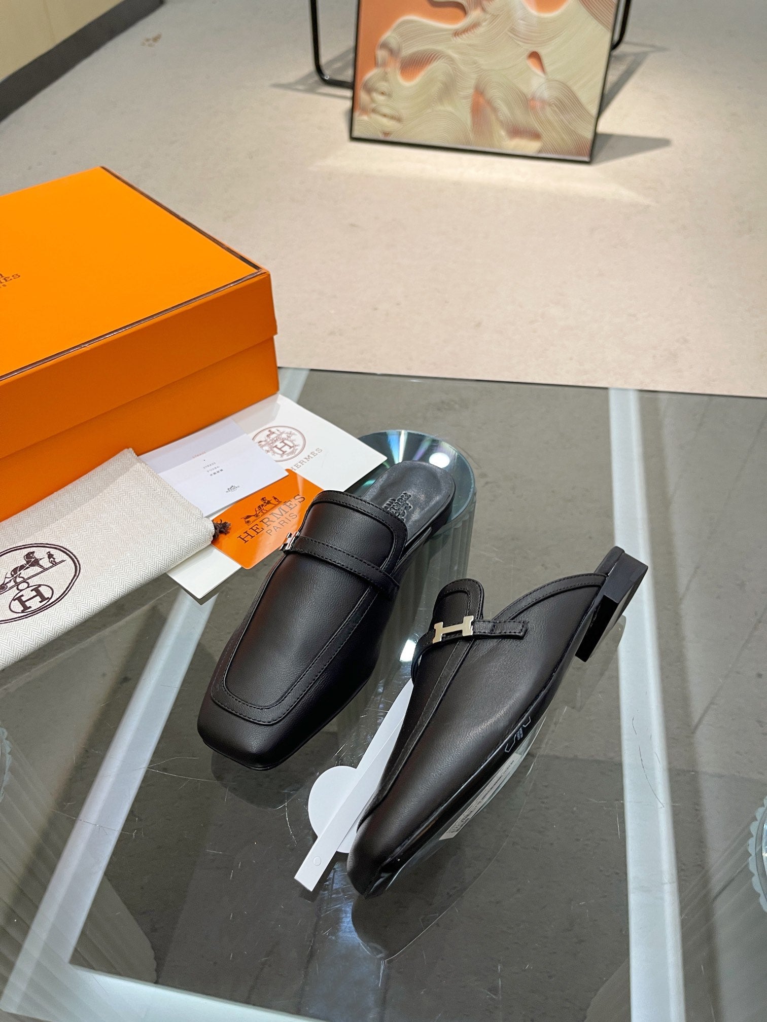 GROUPIE MULE BLACK LAMBSKIN