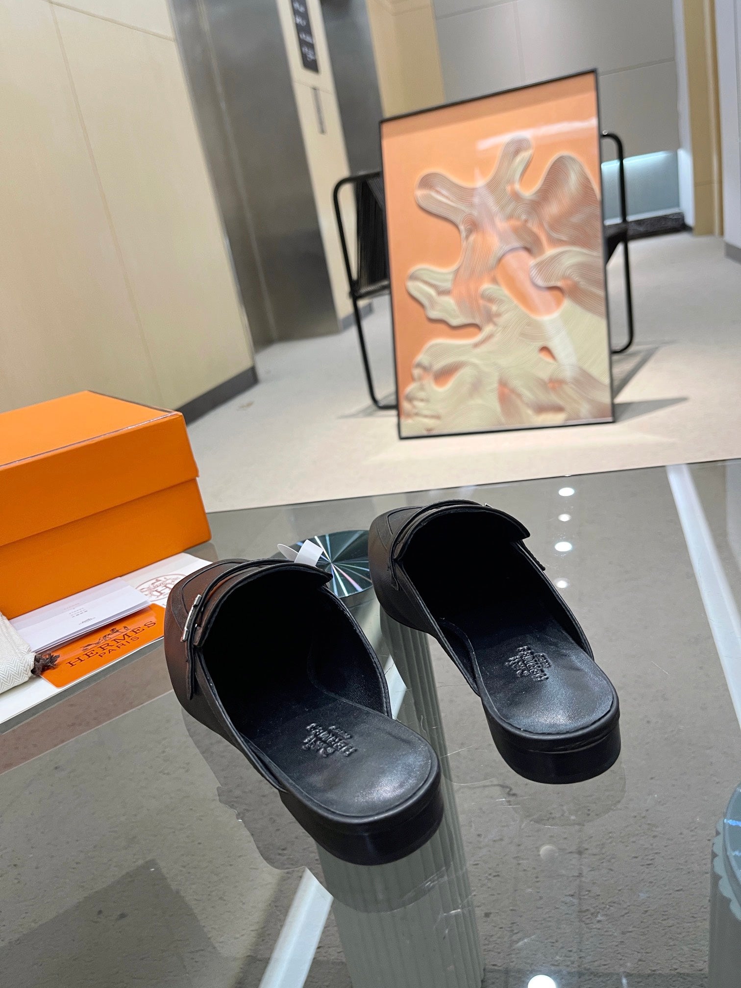 GROUPIE MULE BLACK LAMBSKIN