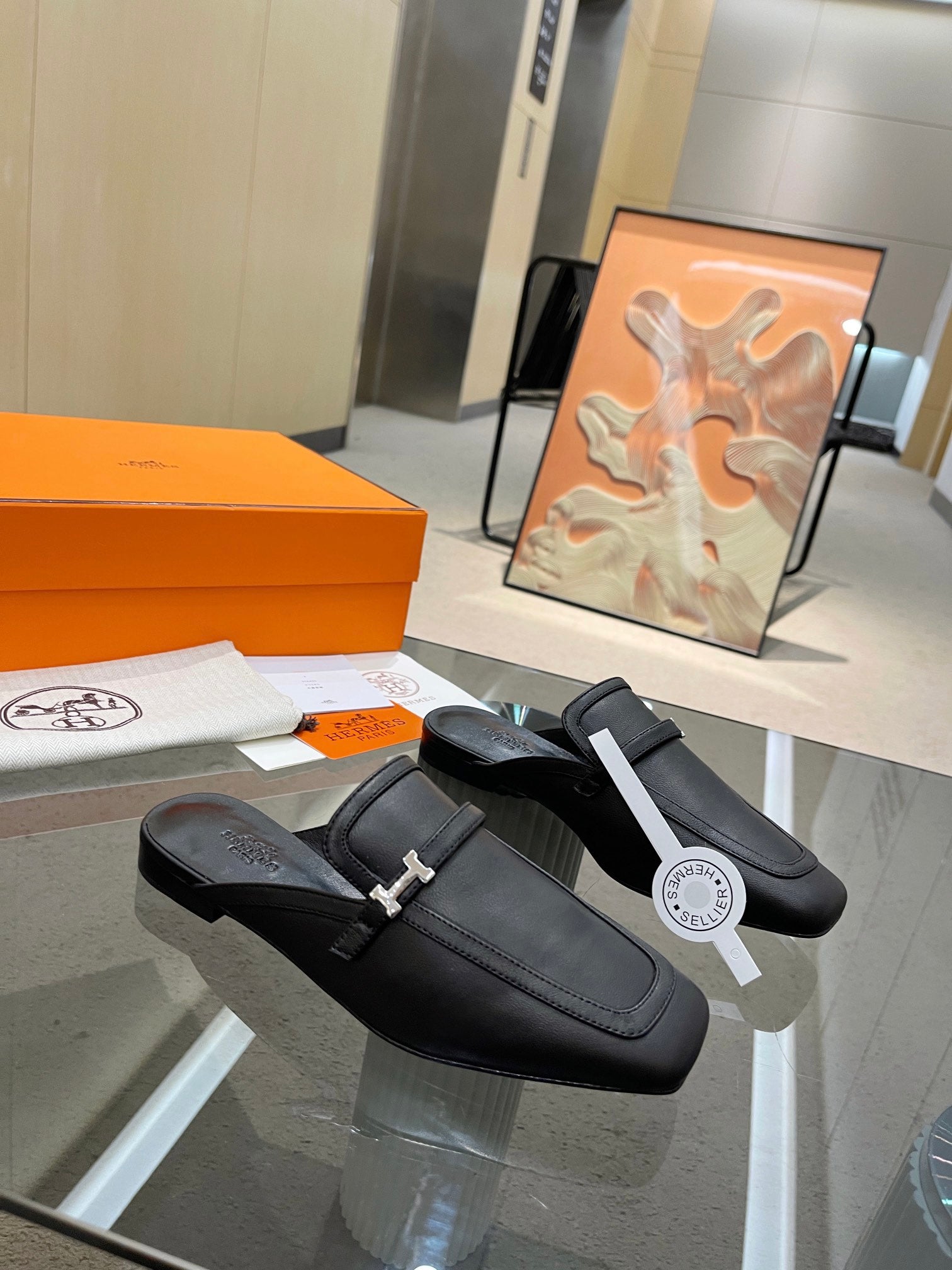 GROUPIE MULE BLACK LAMBSKIN