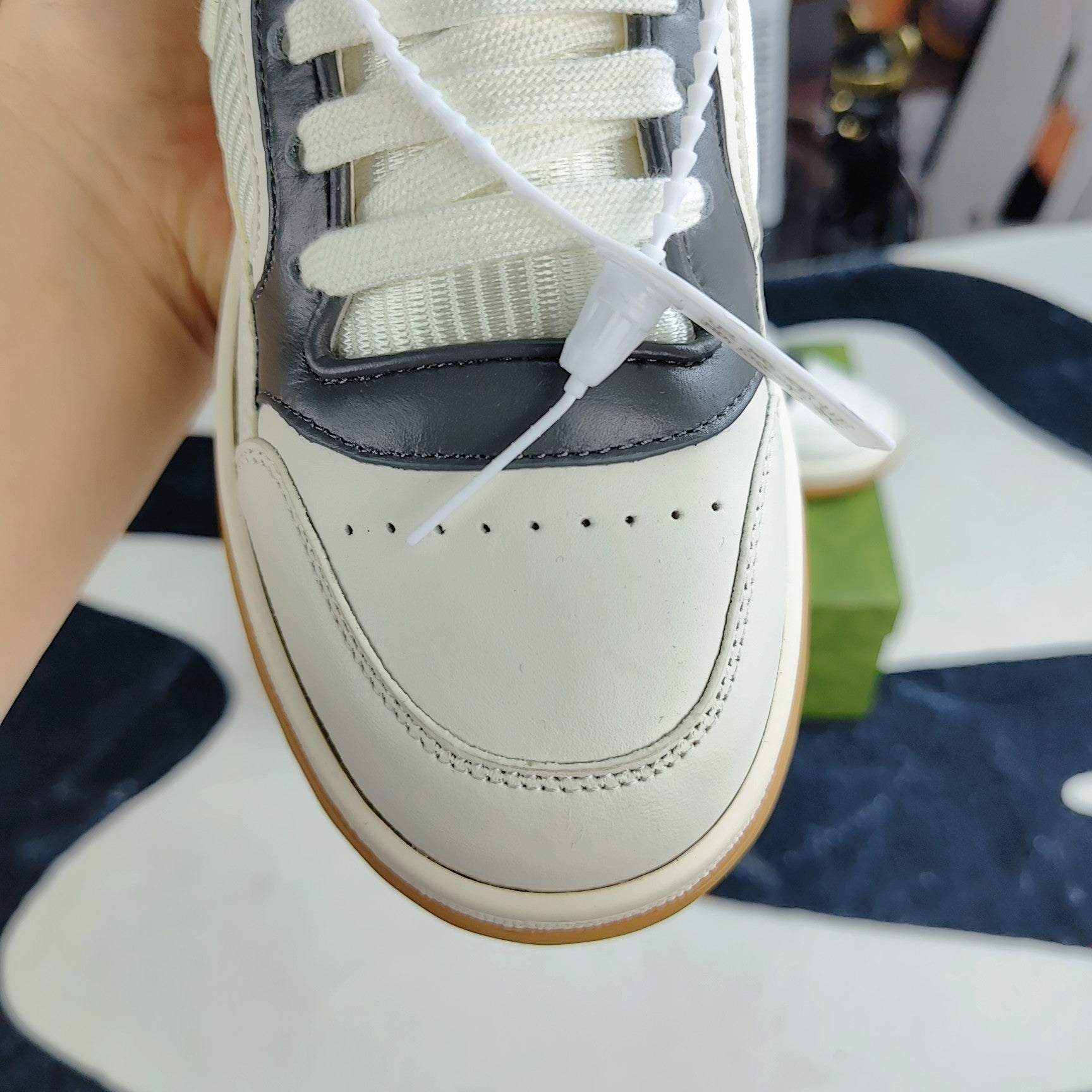 GG Men's MAC80 Sneaker White Grey Cowhide 523624