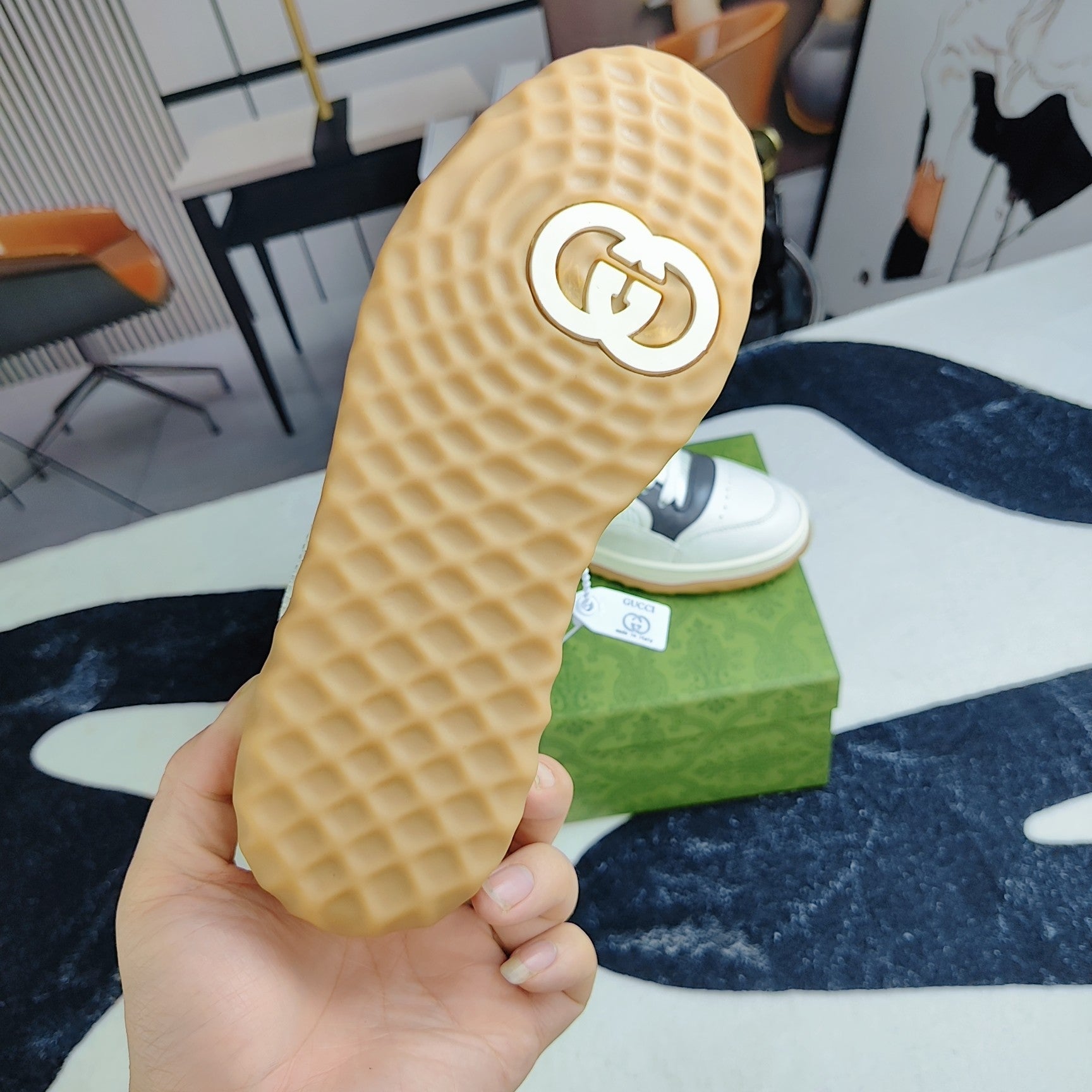 GG Men's MAC80 Sneaker White Grey Cowhide 523624