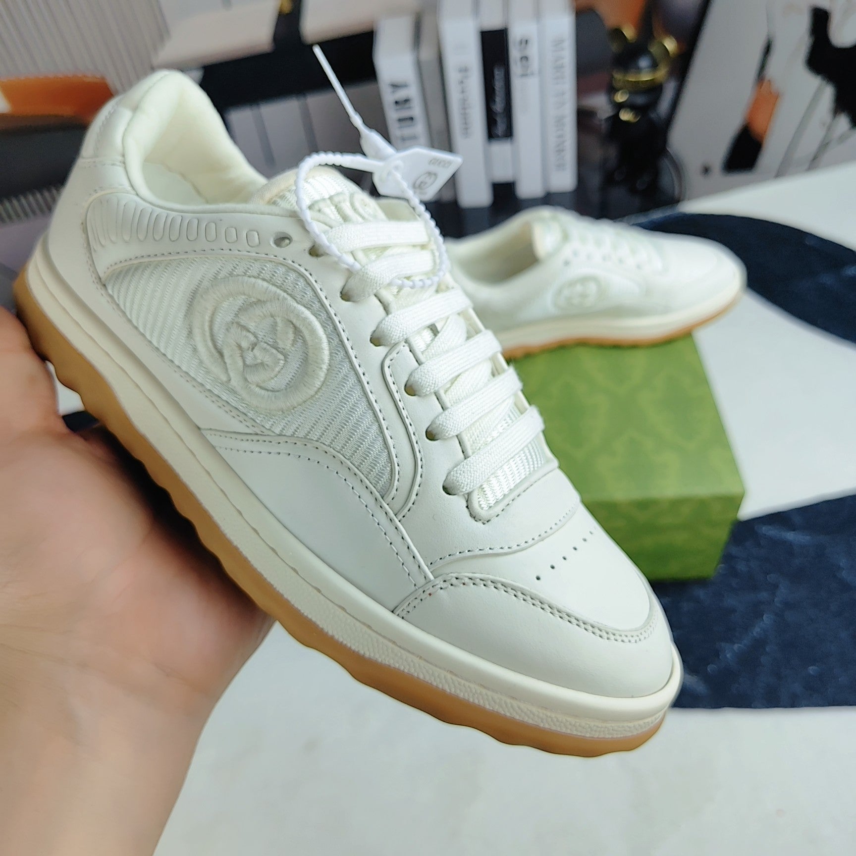 GG Men's MAC80 Sneaker White Cowhide 523616