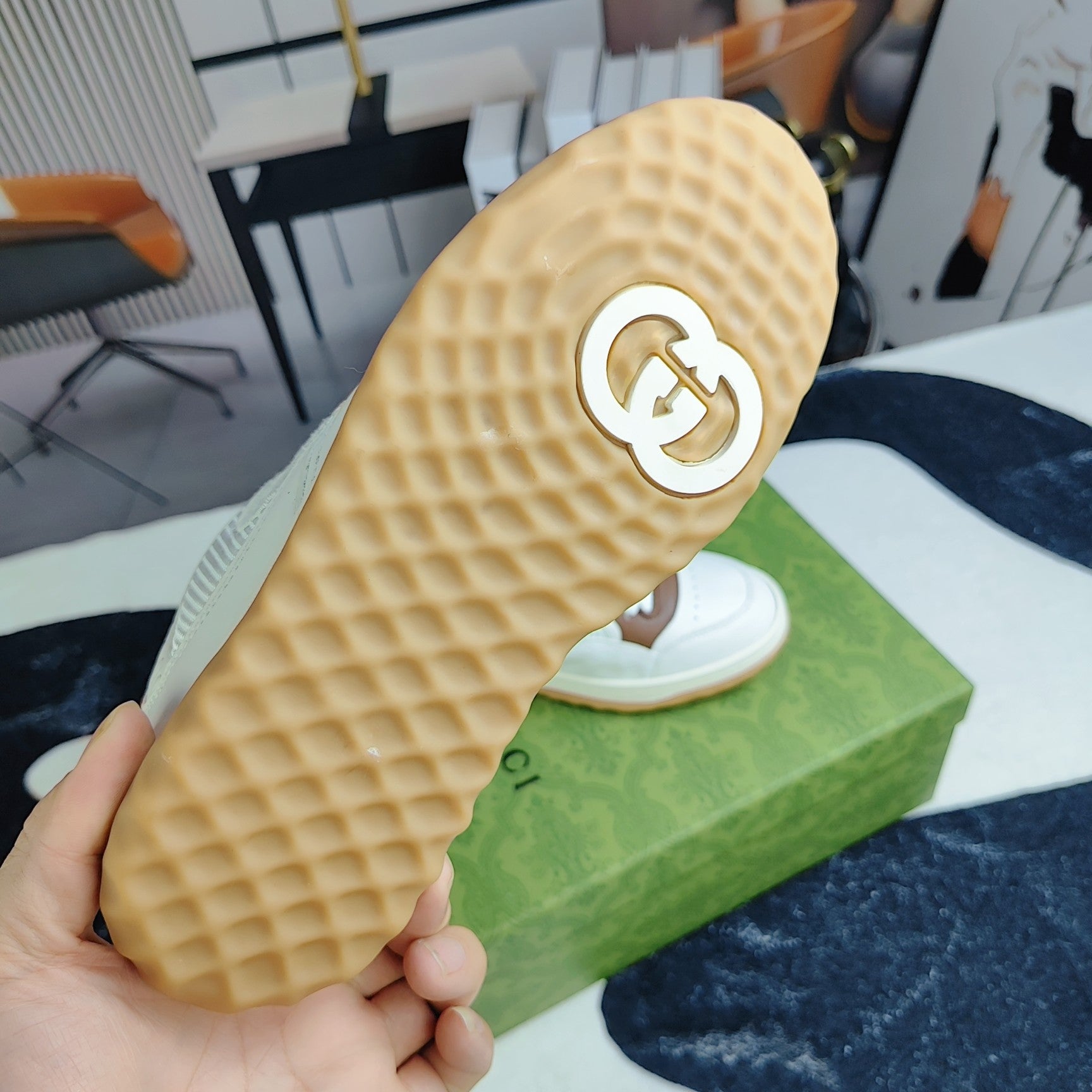 GG Men's MAC80 Sneaker White Brown Cowhide 523621