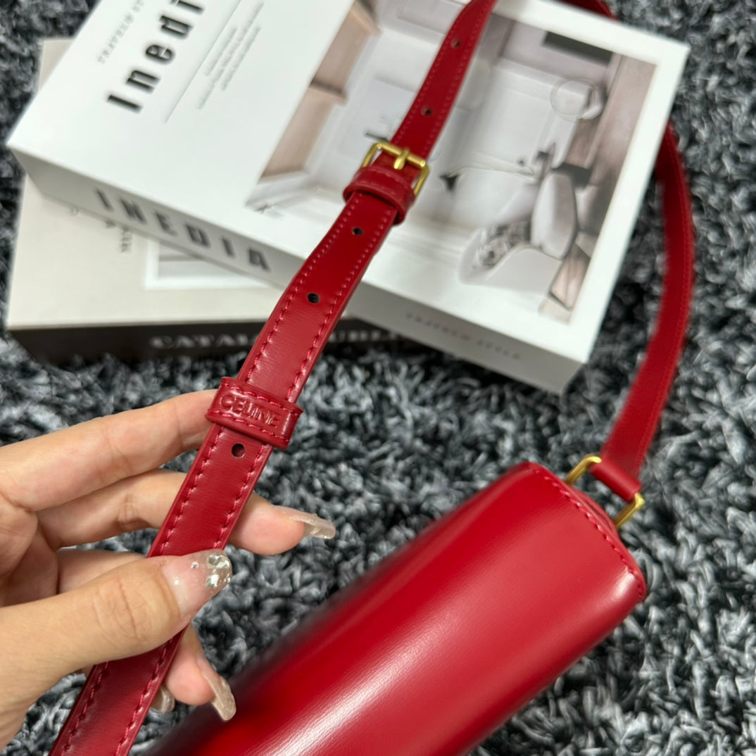 TRIPHOME TEEN 18 CHERRY RED COWHIDE LEATHER