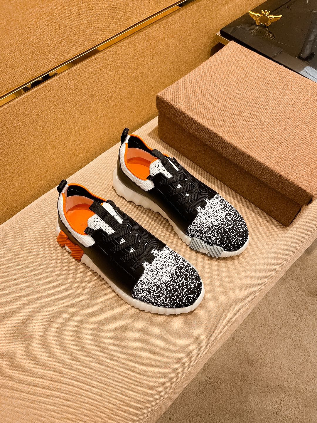 HM Men's Depart Slip-on Sneaker Black Cowhide 920356