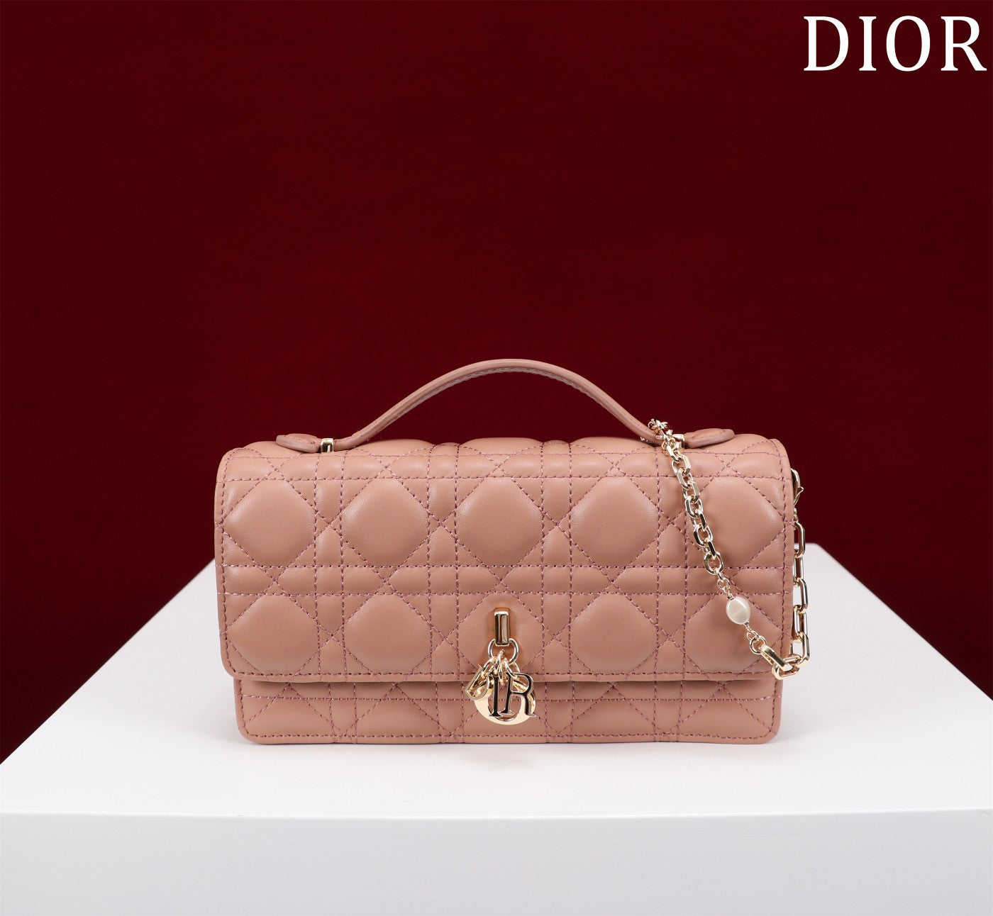 my cd mini 21 rose lambskin