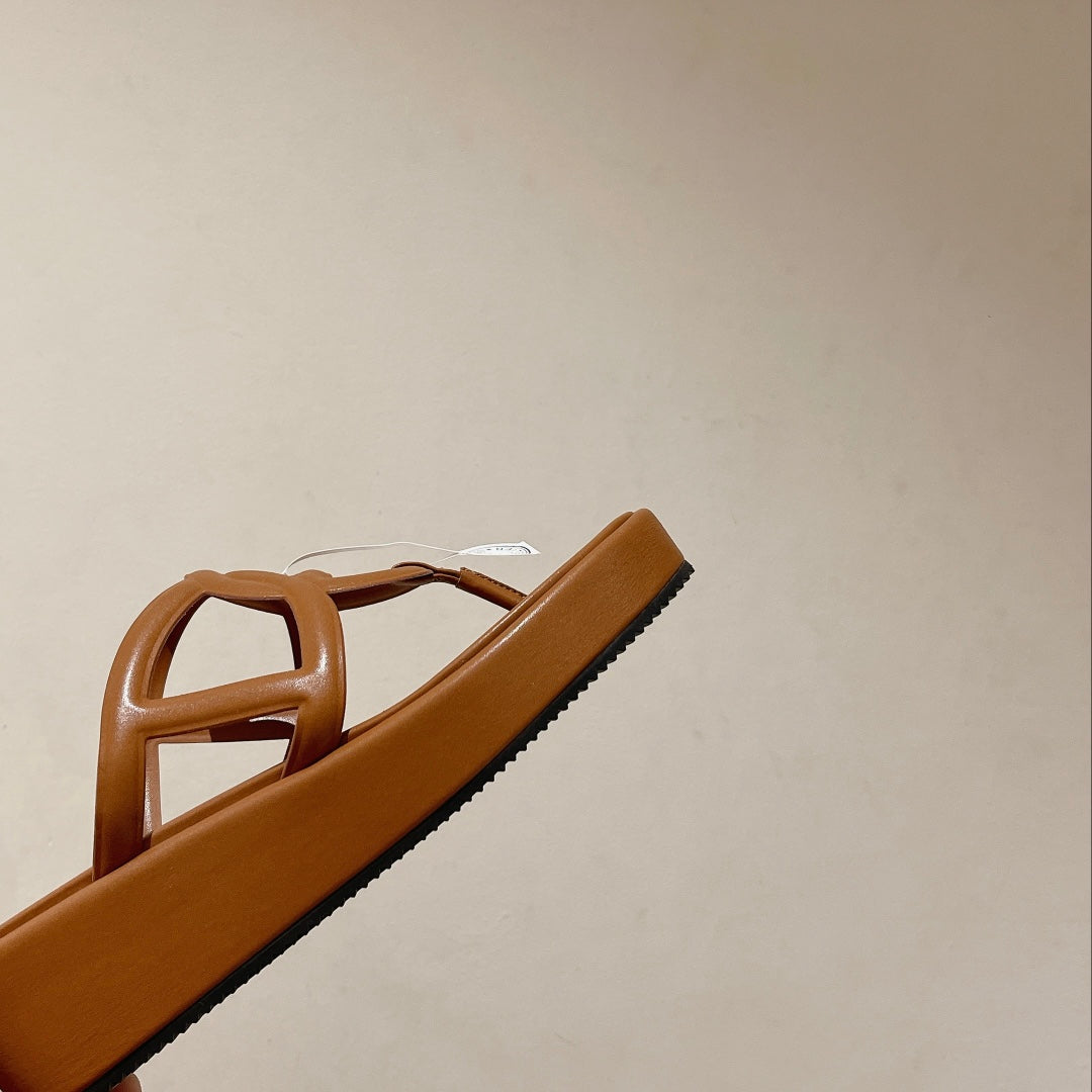 HM Gipsy Platform Thong Brown Sheepskin 349418