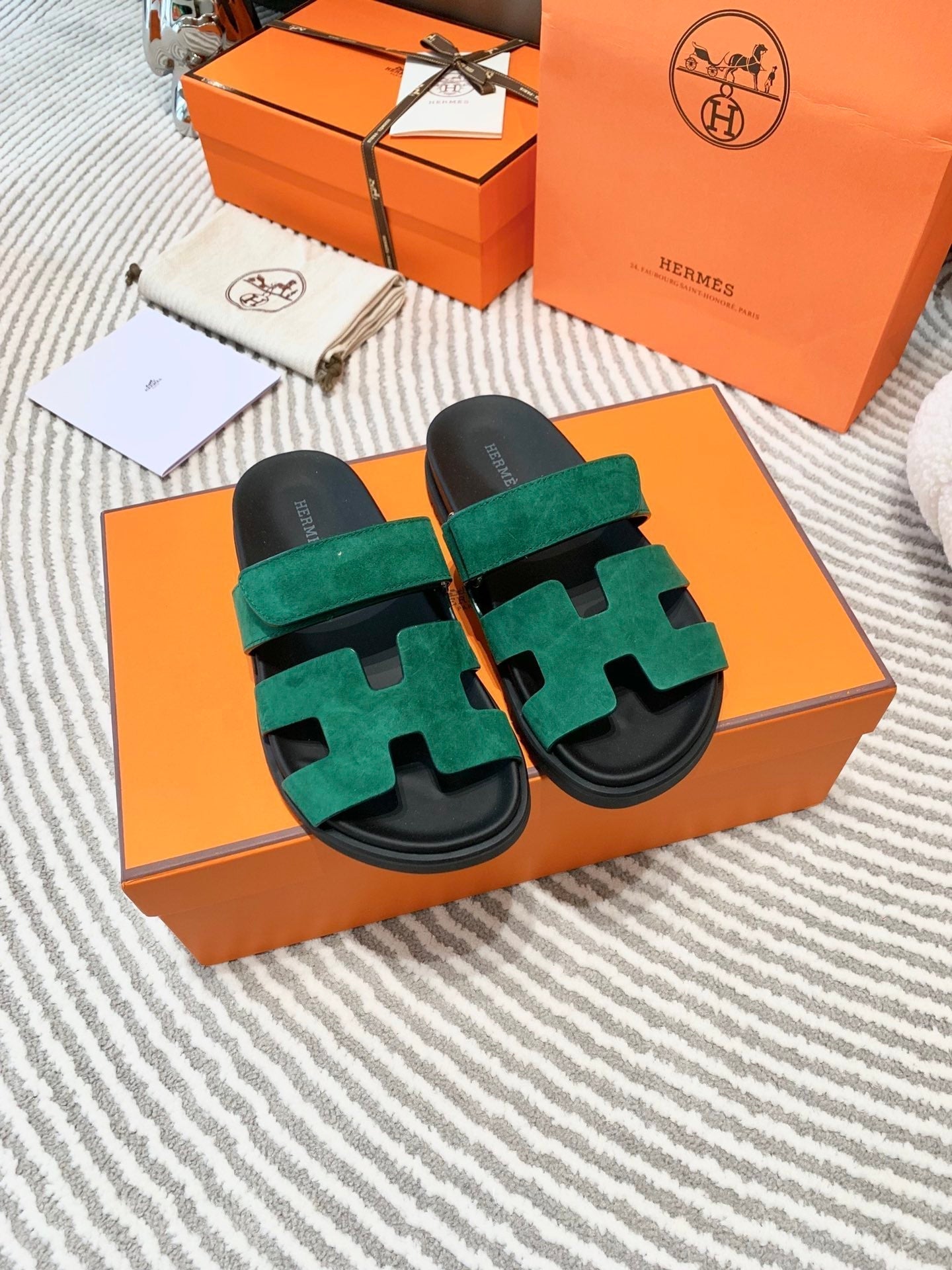 HM Chypre Sandal Dark Green Mix Black Suede 963237