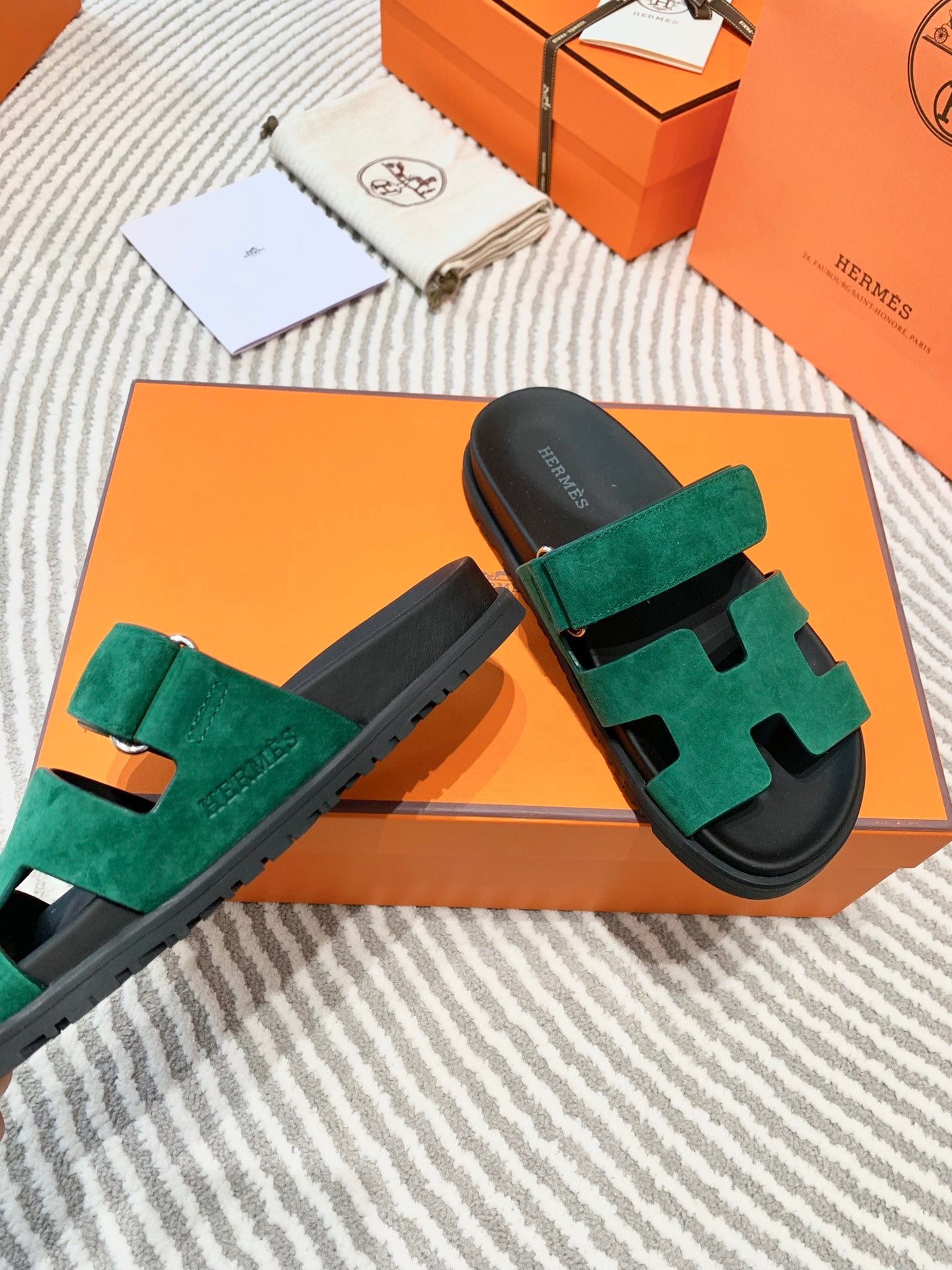 HM Chypre Sandal Dark Green Mix Black Suede 963237