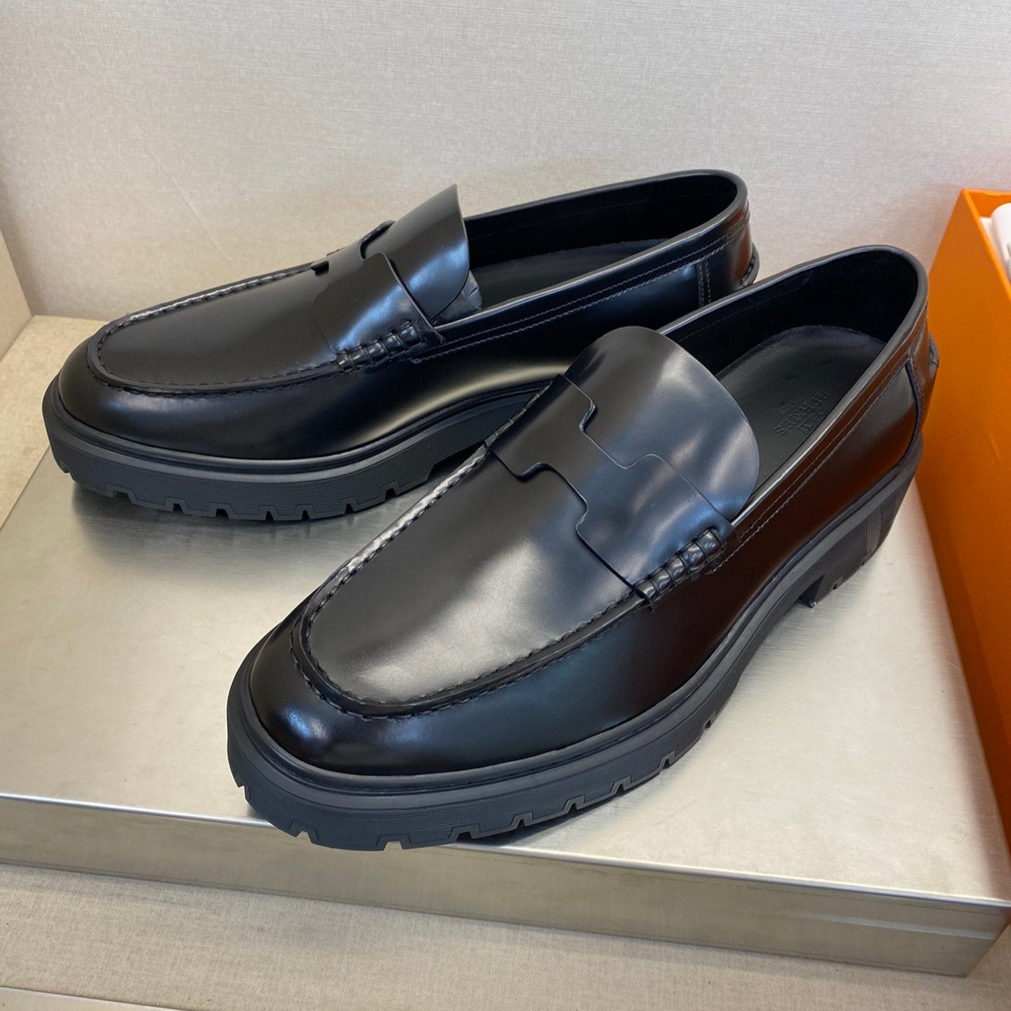 HM Men's Gentle Loafer Black Calfskin 540804