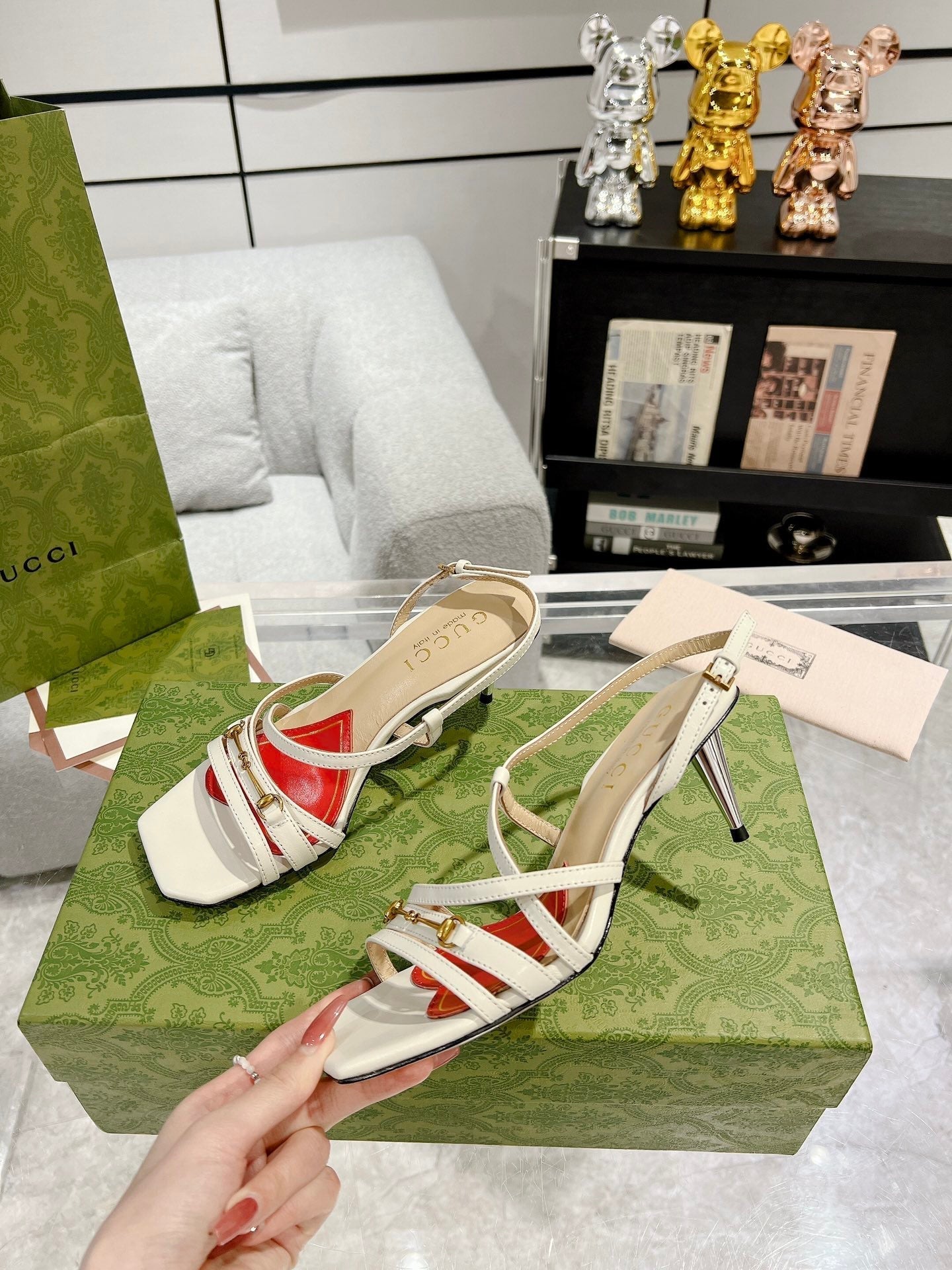 HIGH HEEL 65MM IN WHITE CALFSKIN WITH RED HEART