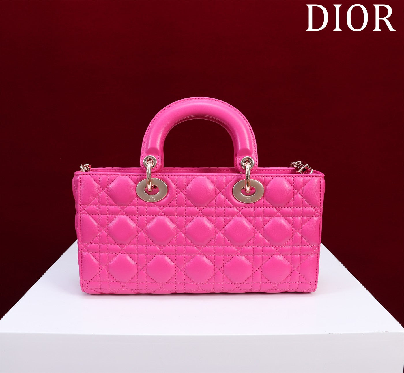 medium lady d-joy 26 pink lambskin