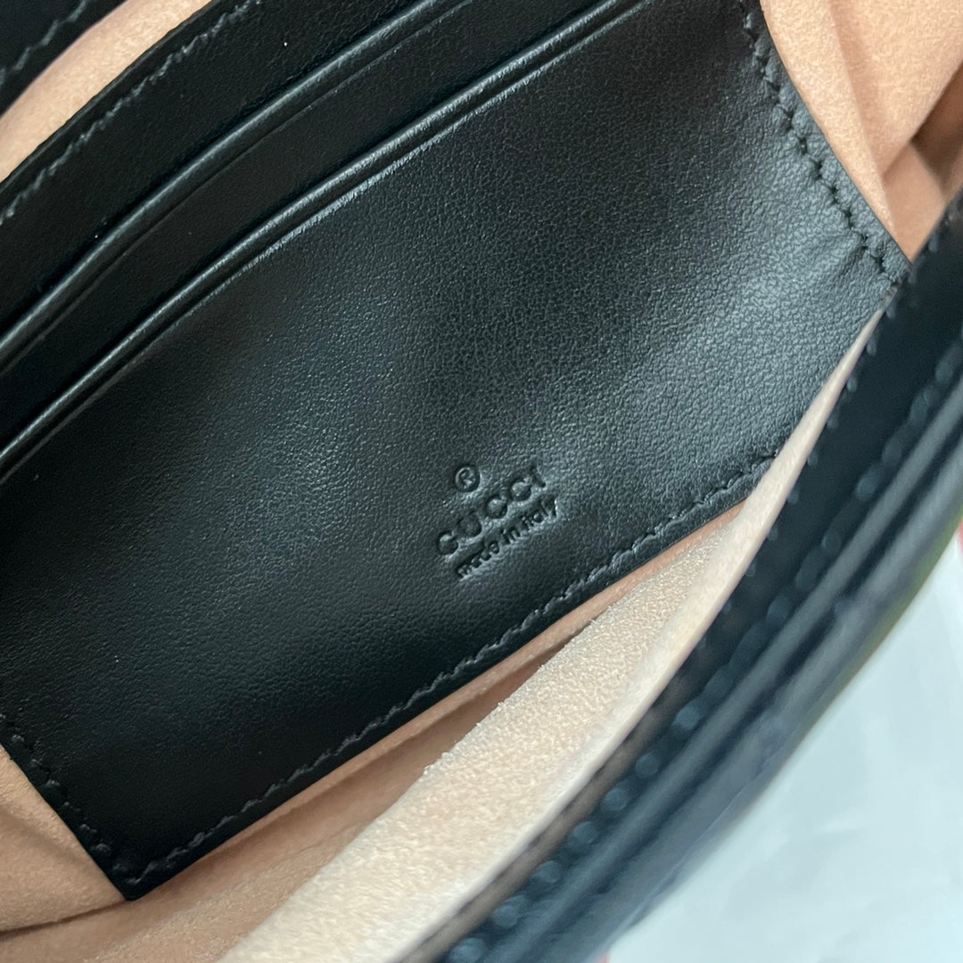 gg marmont 21cm black calfskin gold hardware