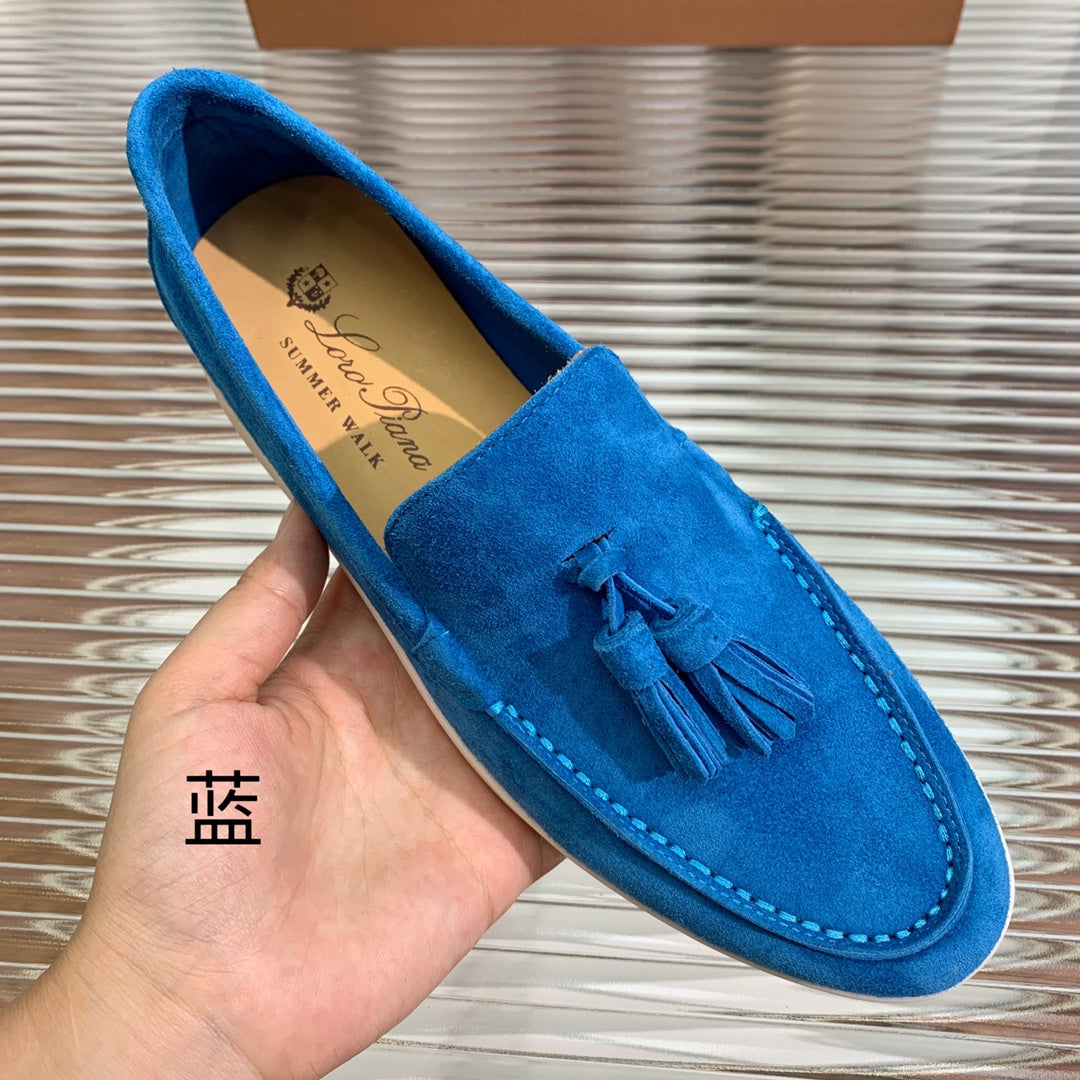 lp dot sole walk loafer blue suede