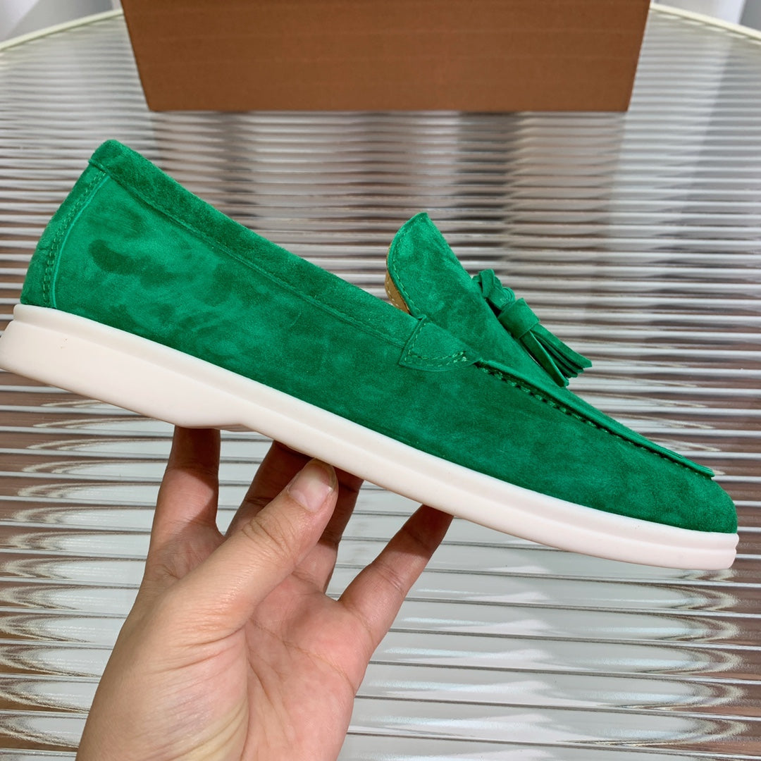 lp dot sole walk loafer green suede