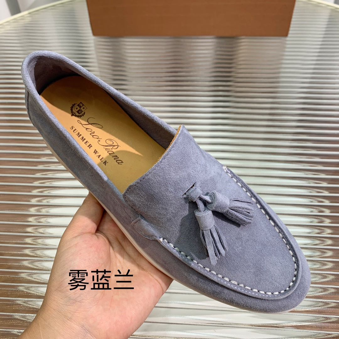 lp dot sole walk loafer slate grey suede