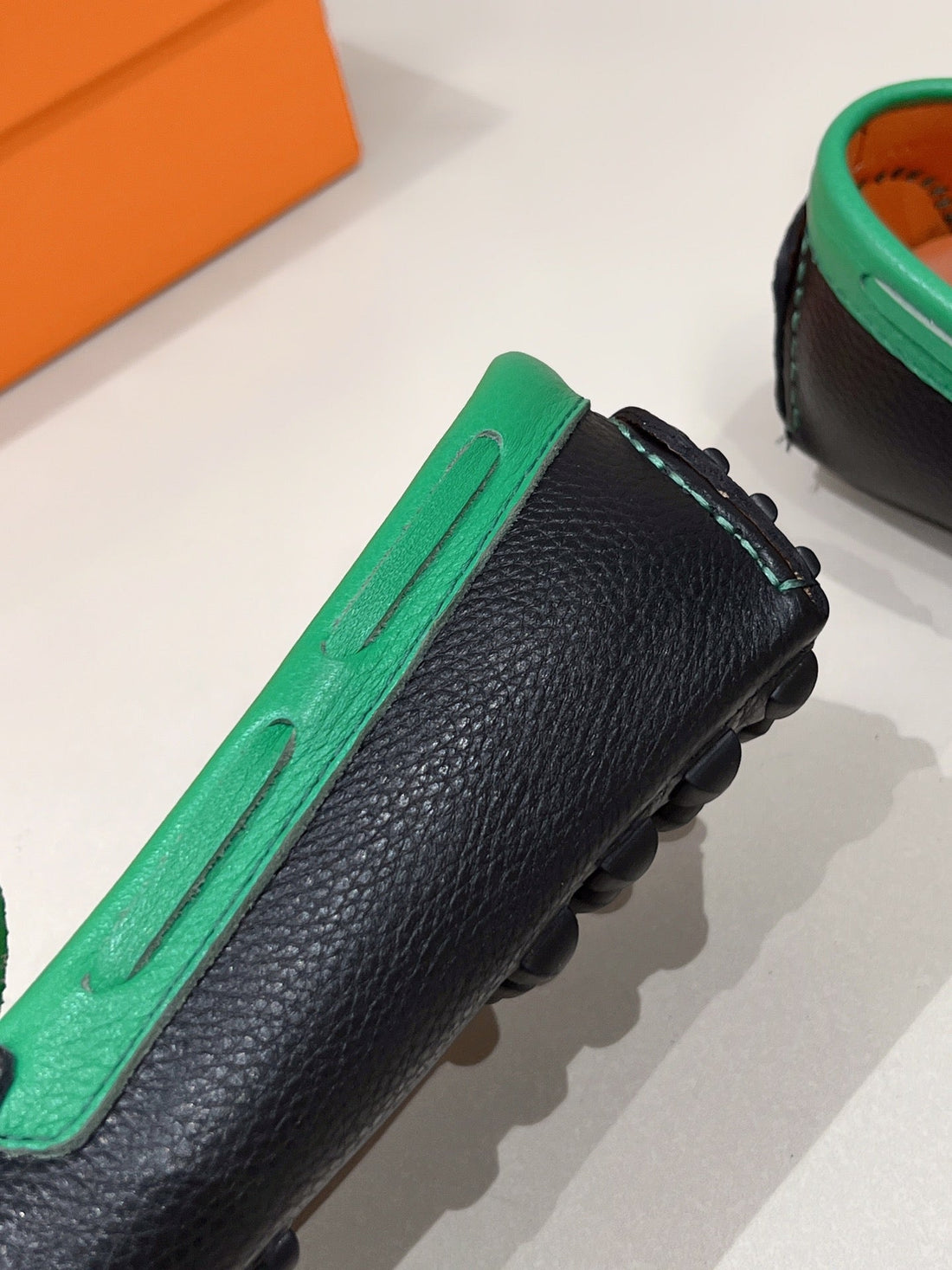 HM Men's Loafer Green Cowhide 557570