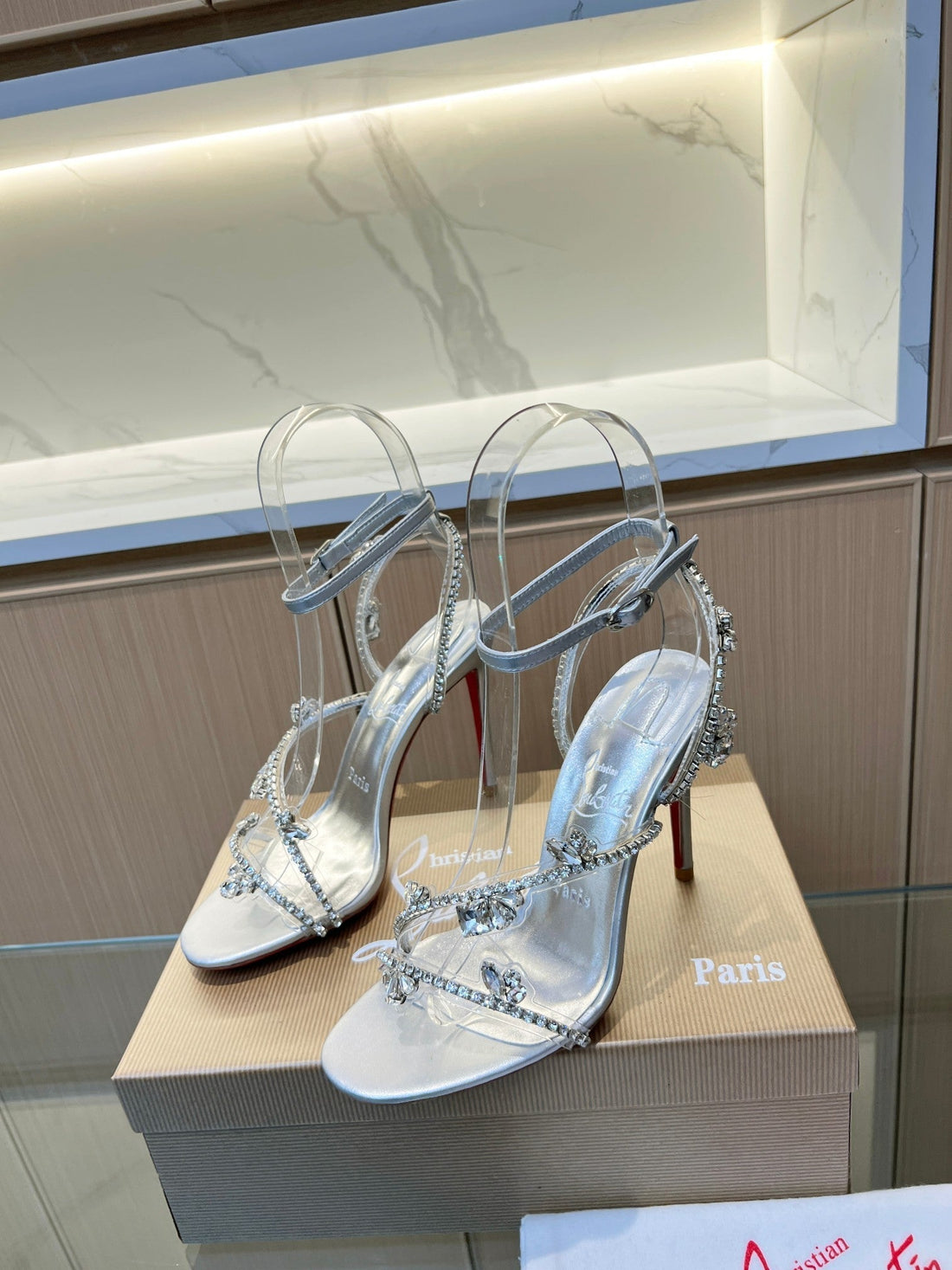 CL Joli Queen Crystal Embellished Sandal Imported PVC and Creo Rhinestones 251029