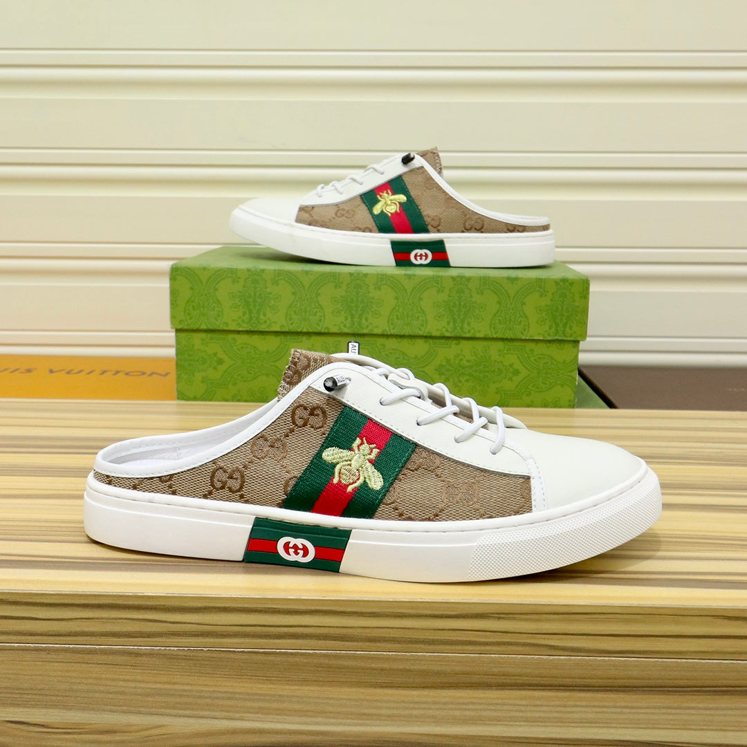 GG Men's ACE Mule Brown Sheepskin Canvas 522954