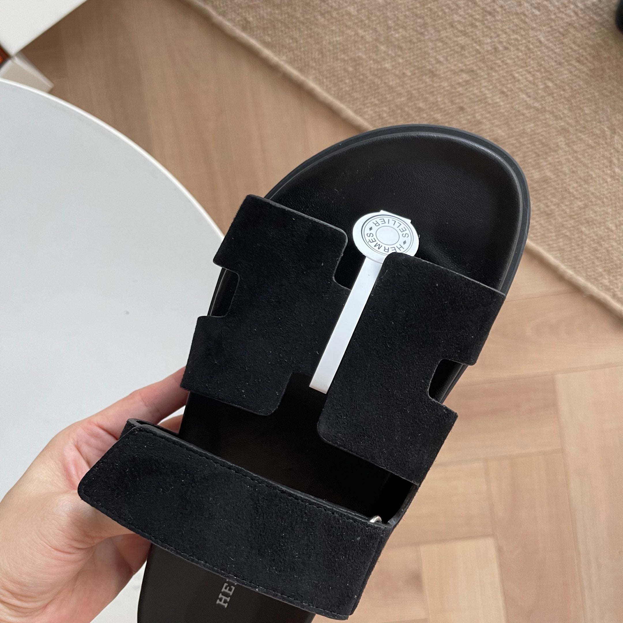 HM Men's Chypre Slide Black Suede 538598