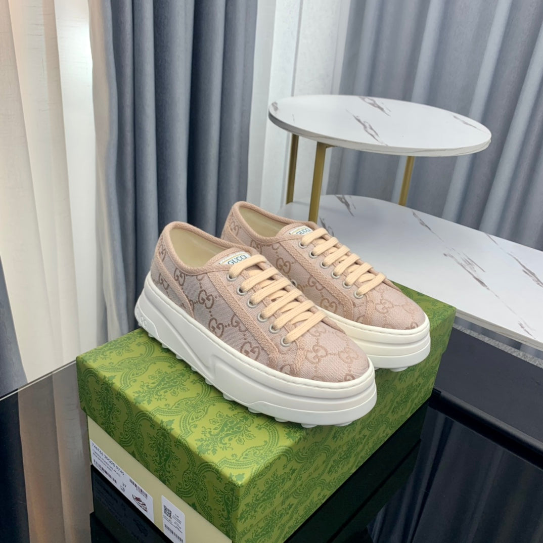 GG SNEAKER FLATFORM PASTEL PINK CANVAS