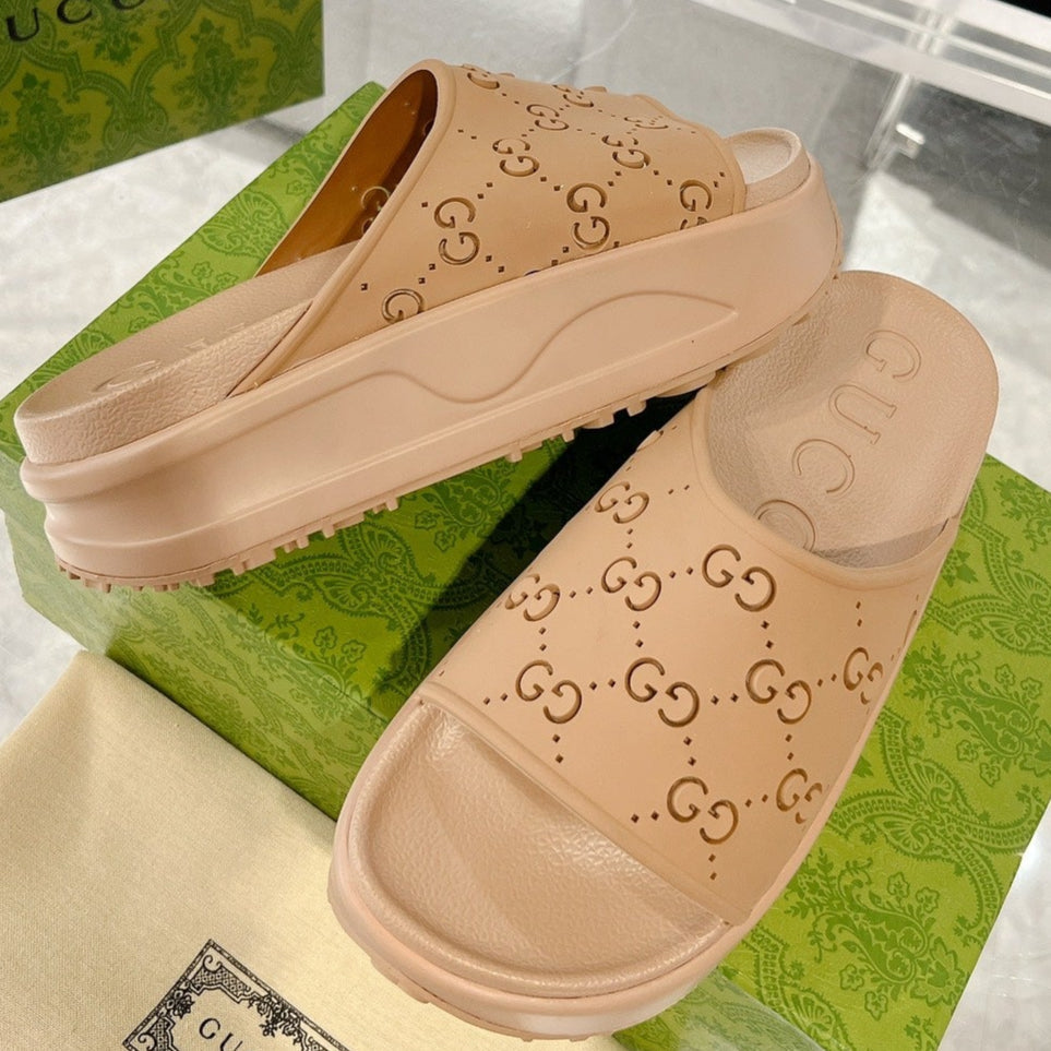 GC 25 50mm Monogram Slide Sandal Brown Cowhide 292395