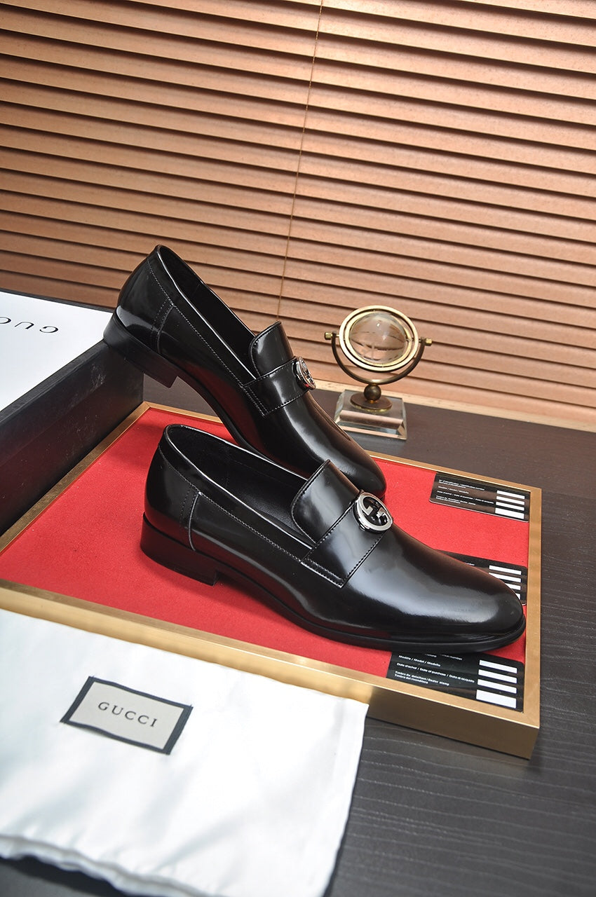GG Men's Loafer Black GG Silver Patent Leather 552798