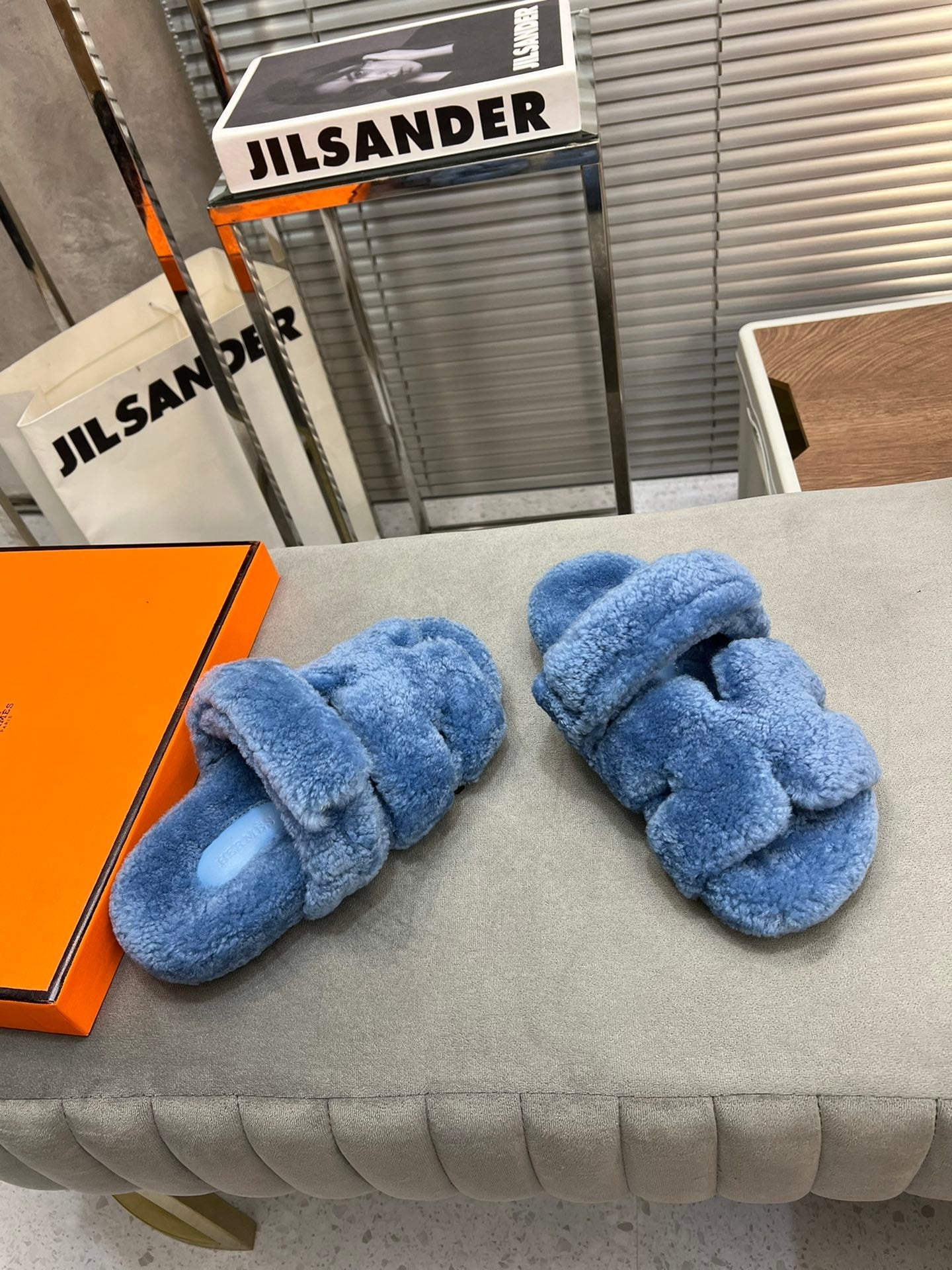 HM Chypre Sandal Blue Fleece Wool  953867