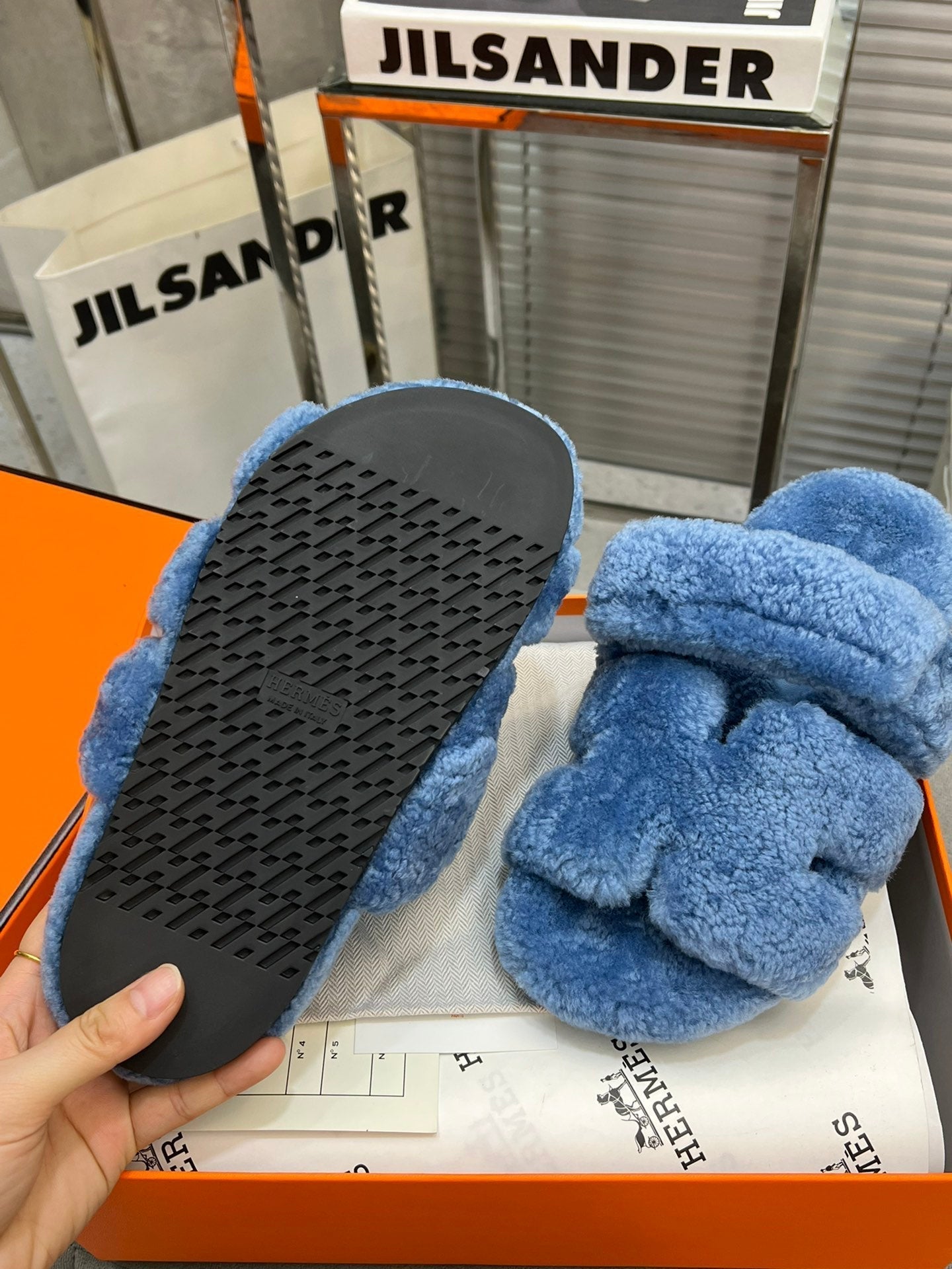 HM Chypre Sandal Blue Fleece Wool  953867