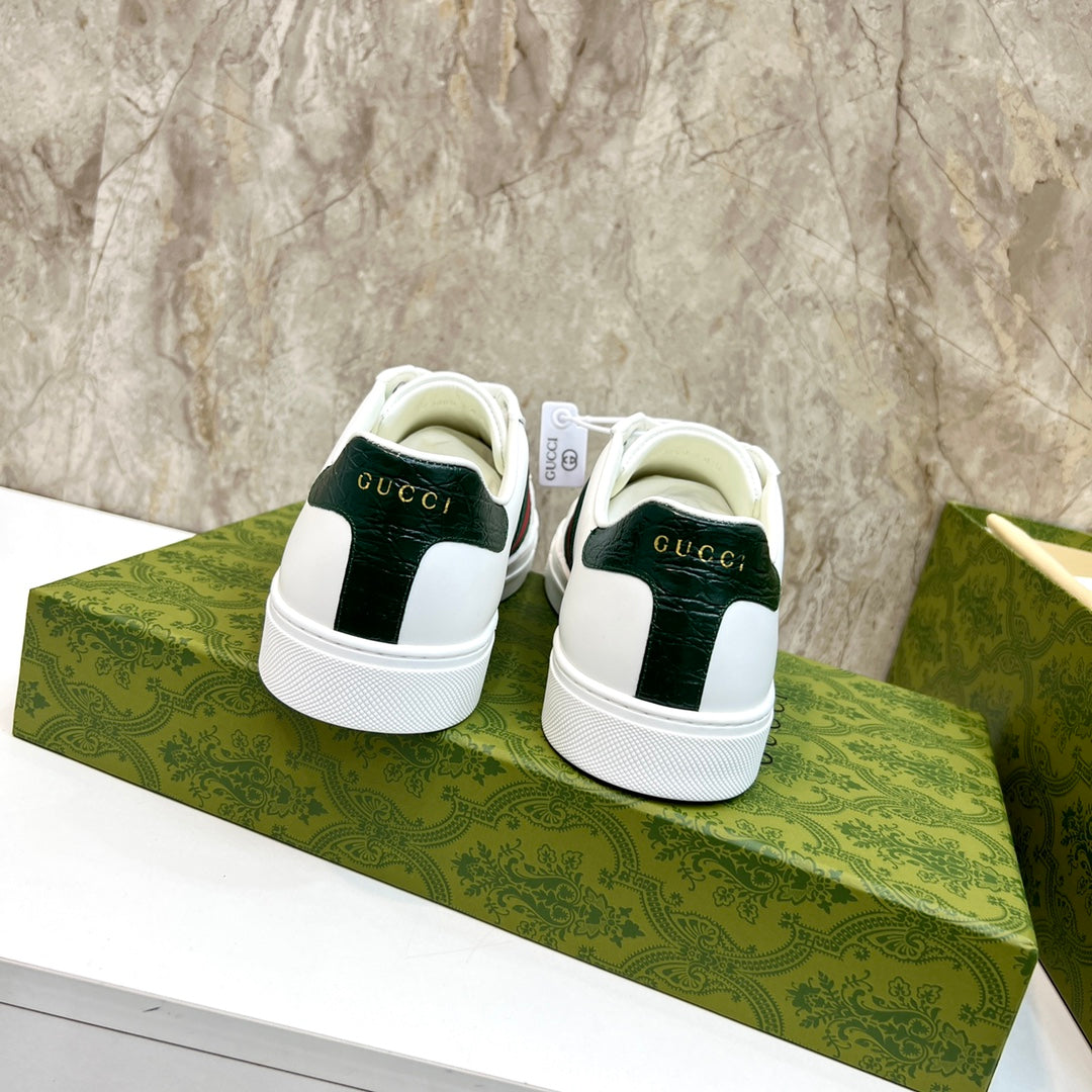 GG Men's ACE Sneaker White Calfskin 525955