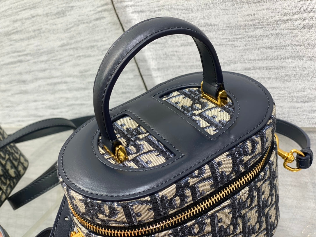 CD Signature Vanity Blue Calf Leather Cotton