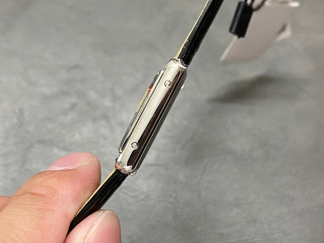 Cartier Tank 29.5mm Silver Black Leather