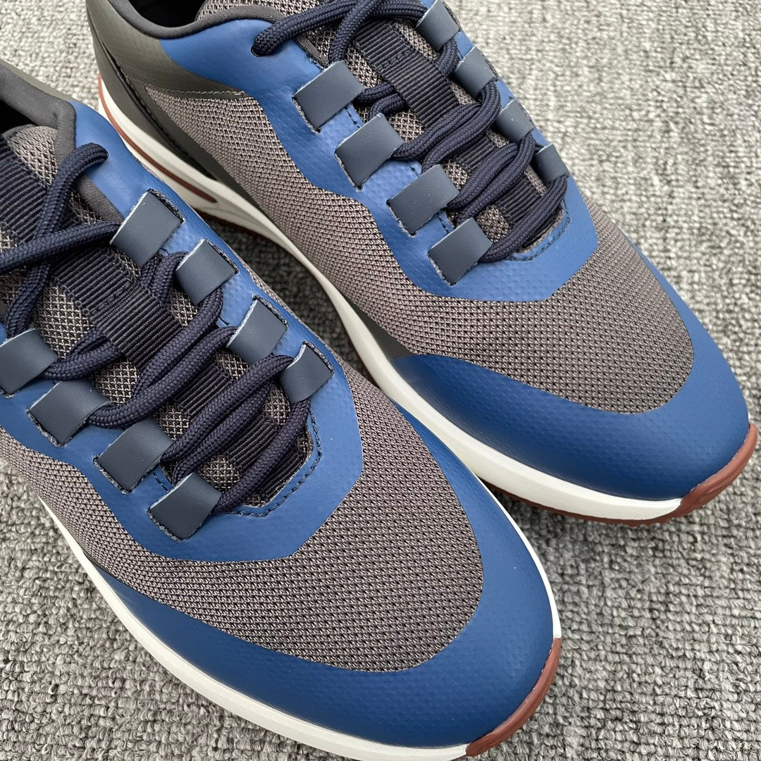 LP BRUNELLO SNEAKERS MULTI-GRAY AND NAVY MESH CALFSKIN