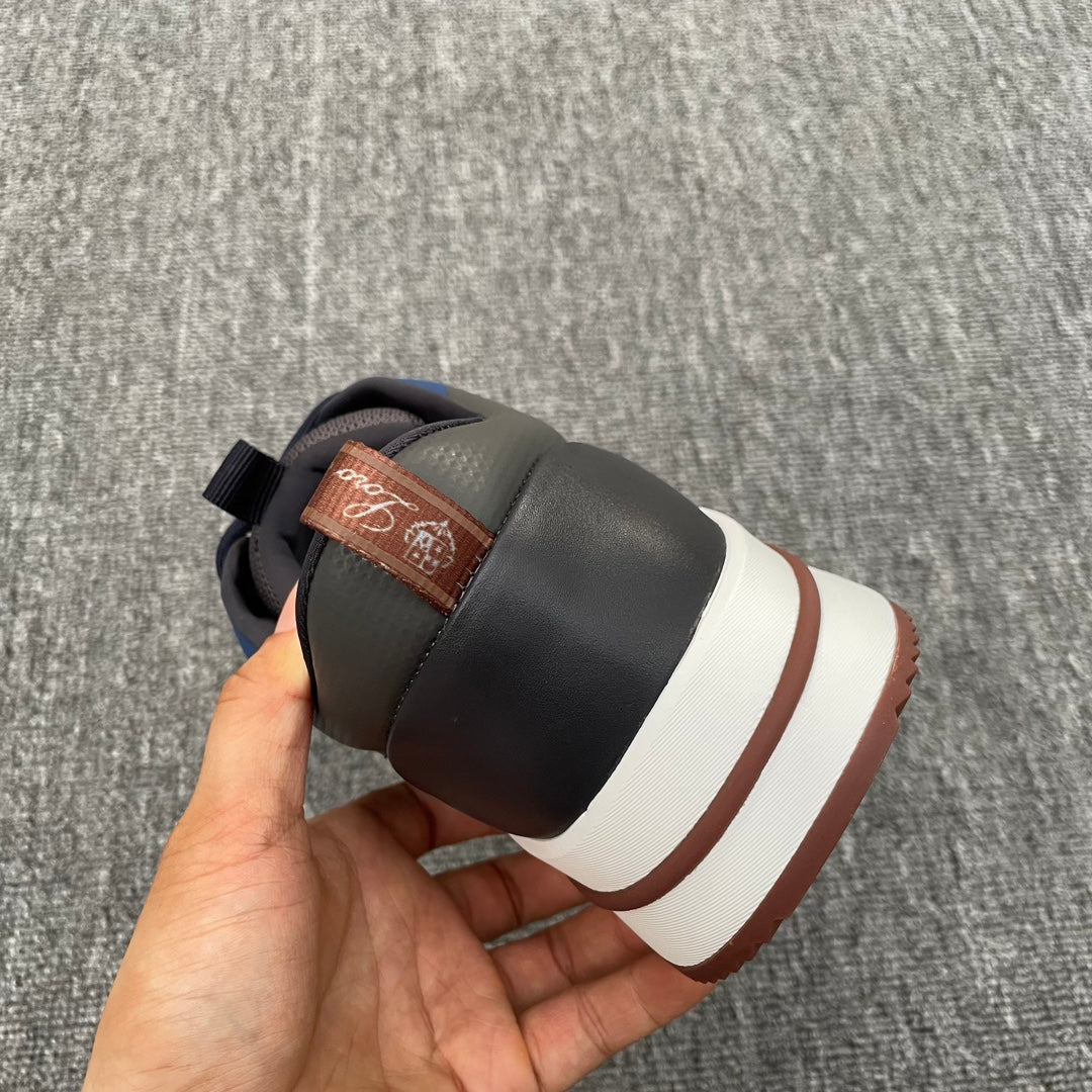 LP BRUNELLO SNEAKERS MULTI-GRAY AND NAVY MESH CALFSKIN