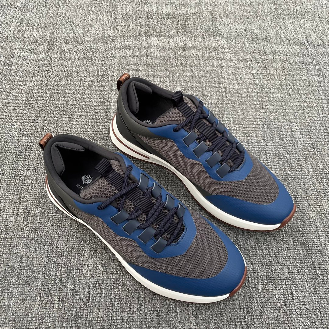 LP BRUNELLO SNEAKERS MULTI-GRAY AND NAVY MESH CALFSKIN