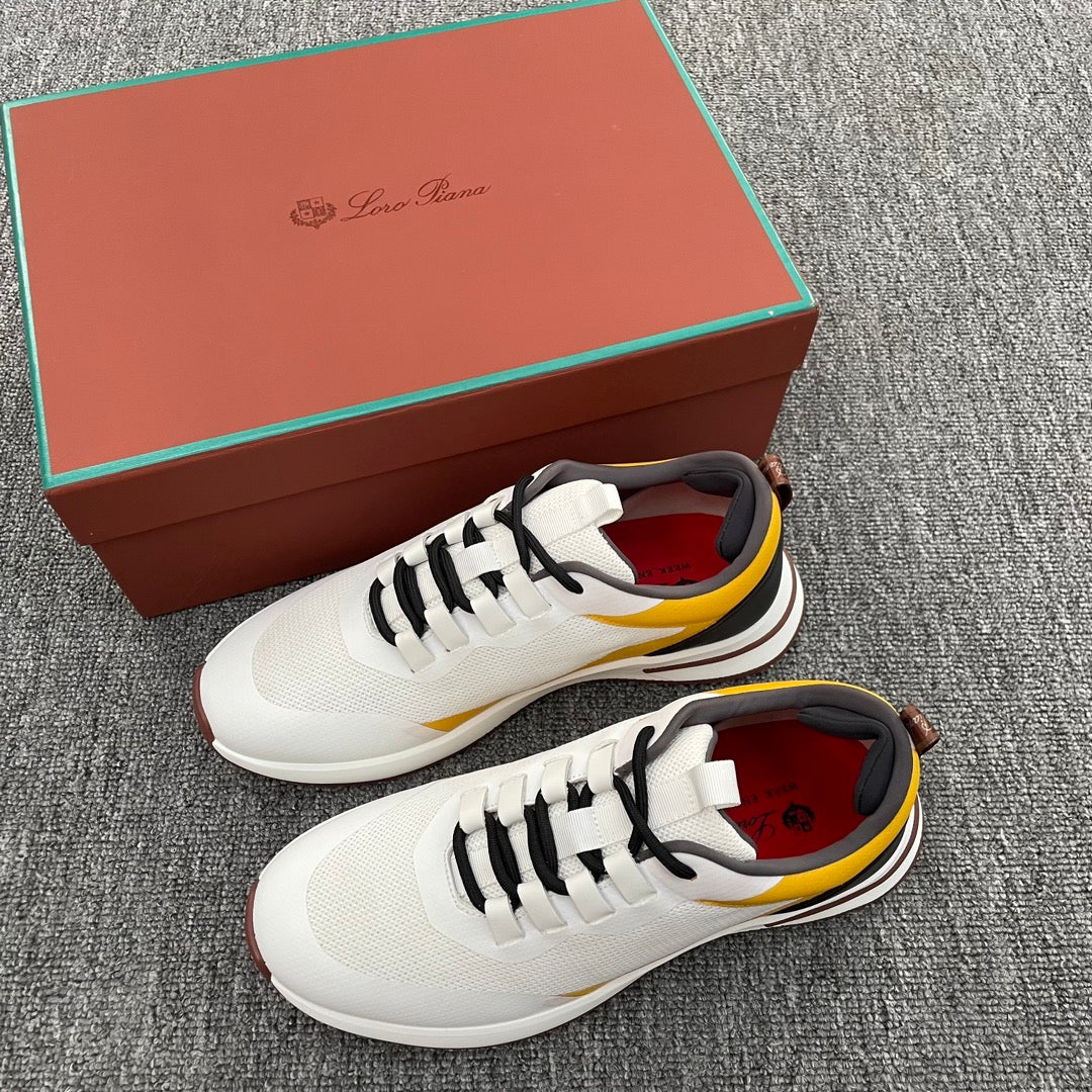 LP BRUNELLO SNEAKERS MULTI-WHITE AND YELLOW MESH CALFSKIN