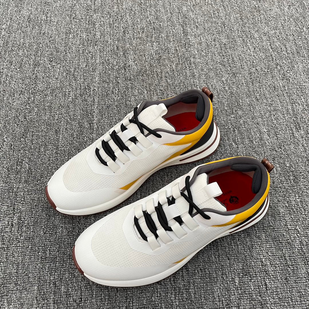 LP BRUNELLO SNEAKERS MULTI-WHITE AND YELLOW MESH CALFSKIN
