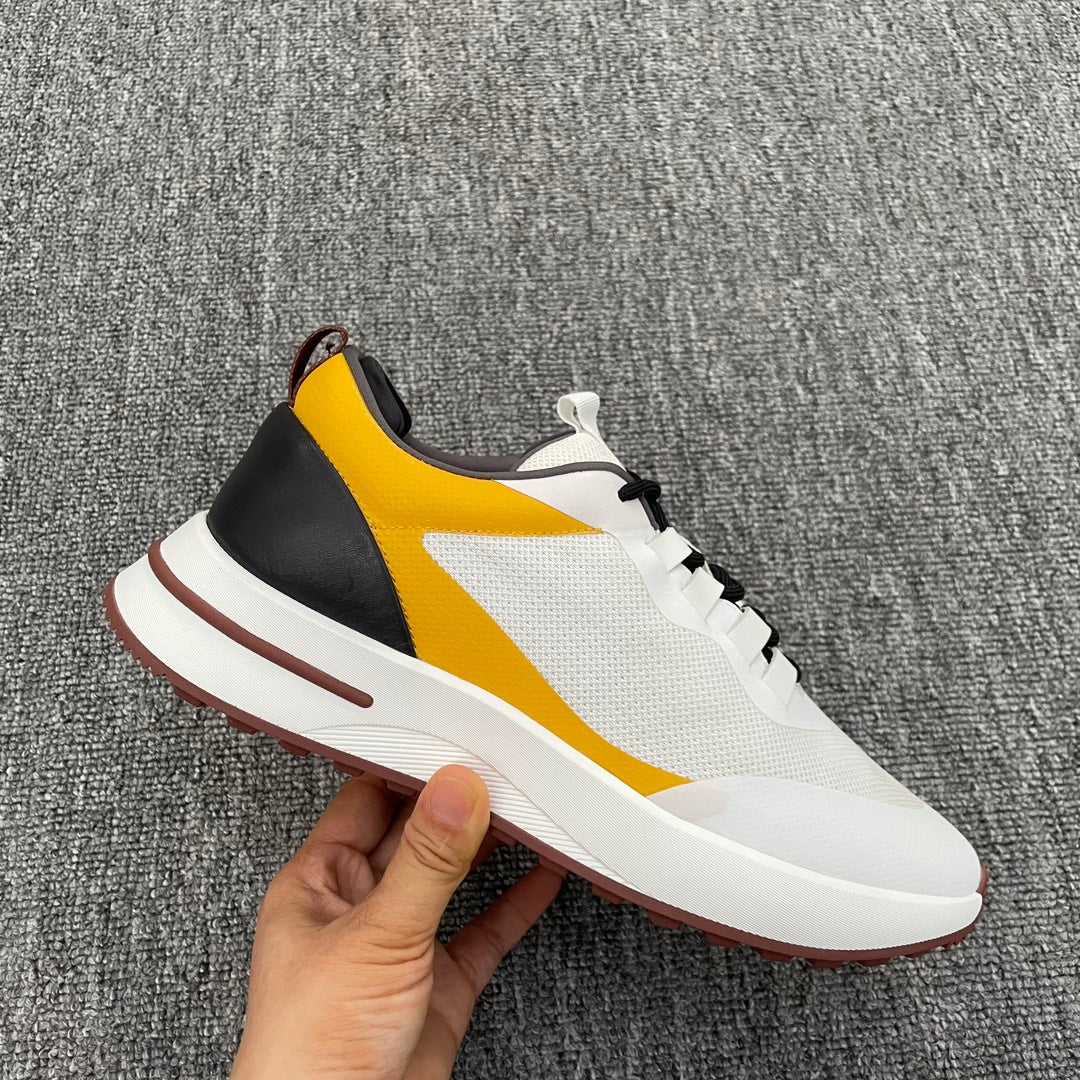 LP BRUNELLO SNEAKERS MULTI-WHITE AND YELLOW MESH CALFSKIN