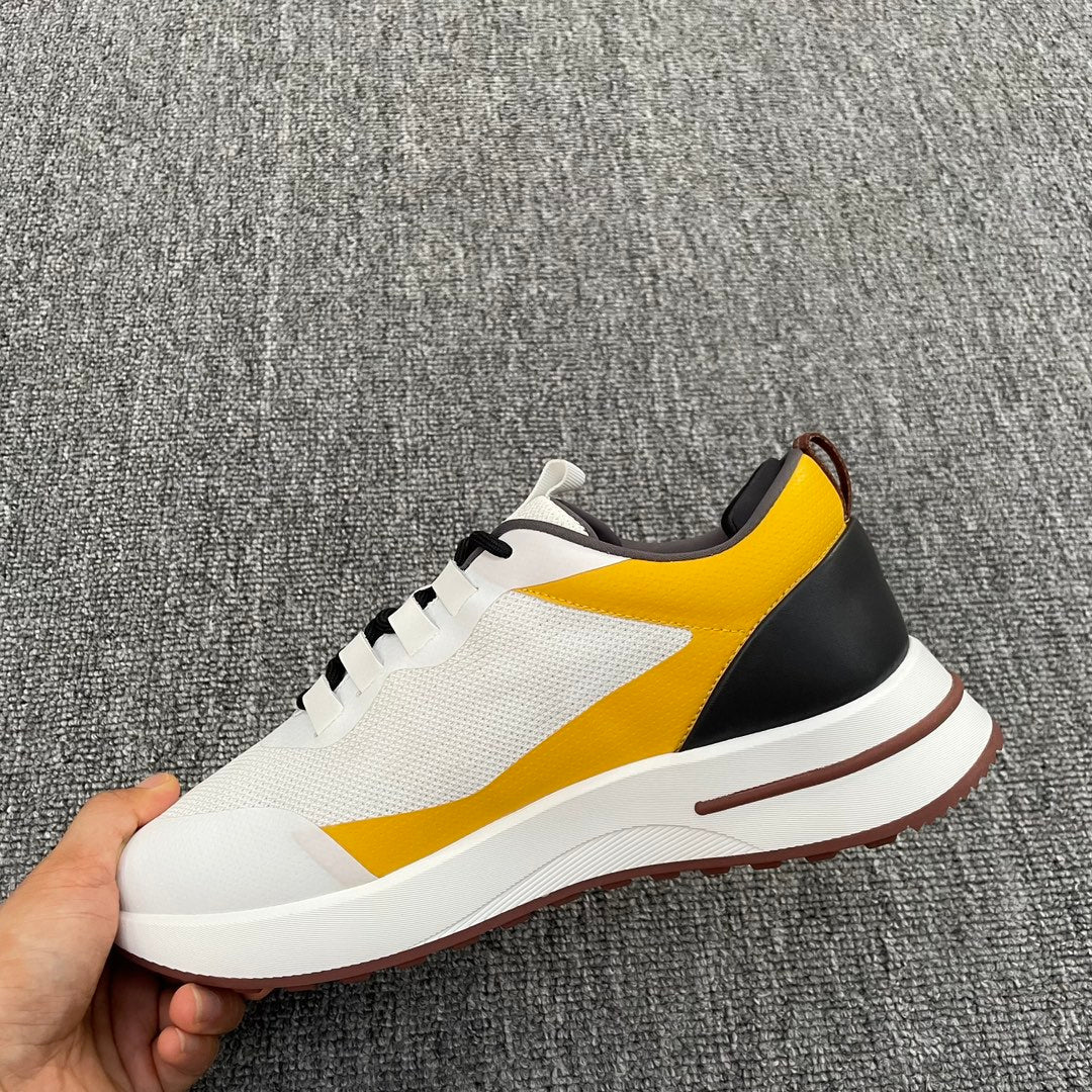 LP BRUNELLO SNEAKERS MULTI-WHITE AND YELLOW MESH CALFSKIN