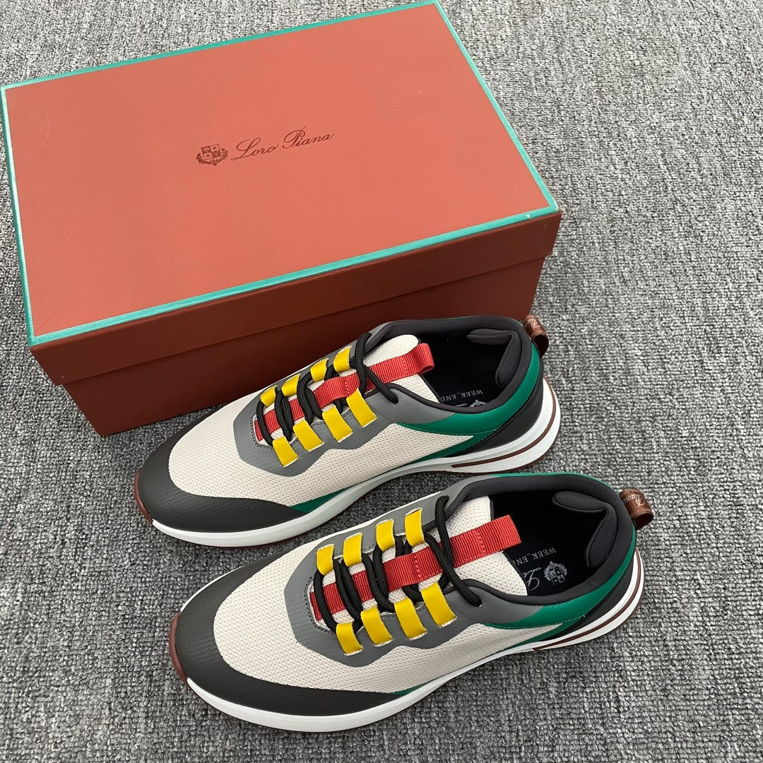 LP BRUNELLO SNEAKERS MULTI-GREEN AND WHITE MESH CALFSKIN