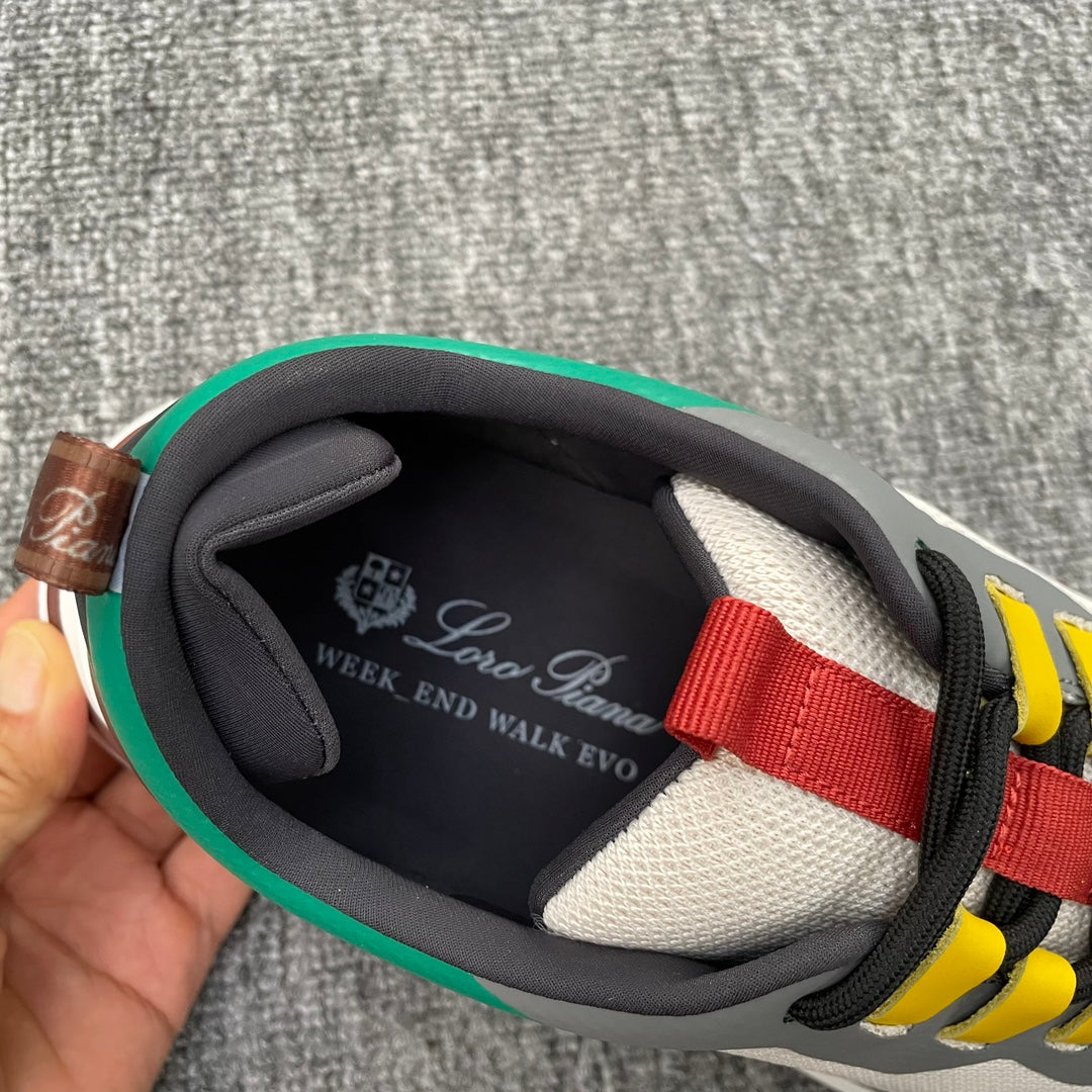 LP BRUNELLO SNEAKERS MULTI-GREEN AND WHITE MESH CALFSKIN