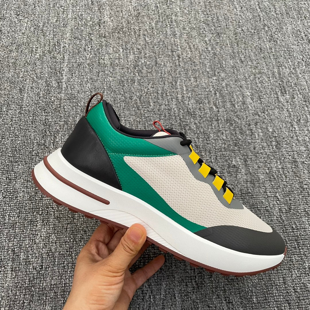 LP BRUNELLO SNEAKERS MULTI-GREEN AND WHITE MESH CALFSKIN