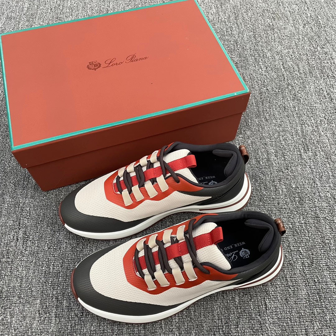 LP BRUNELLO SNEAKERS MULTI-RUBY AND WHITE MESH CALFSKIN